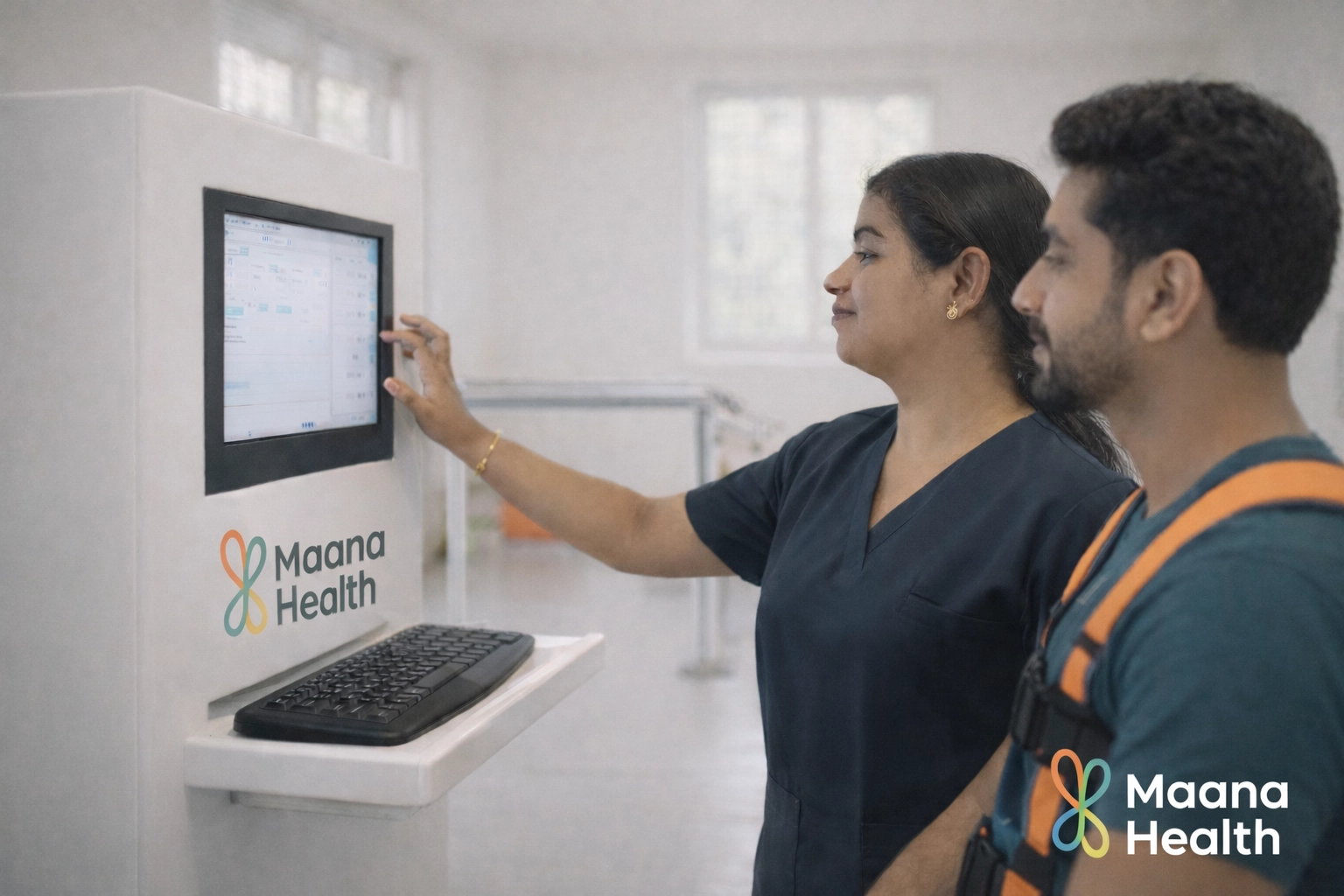 Maana Health doctor operating advanced diagnostic device