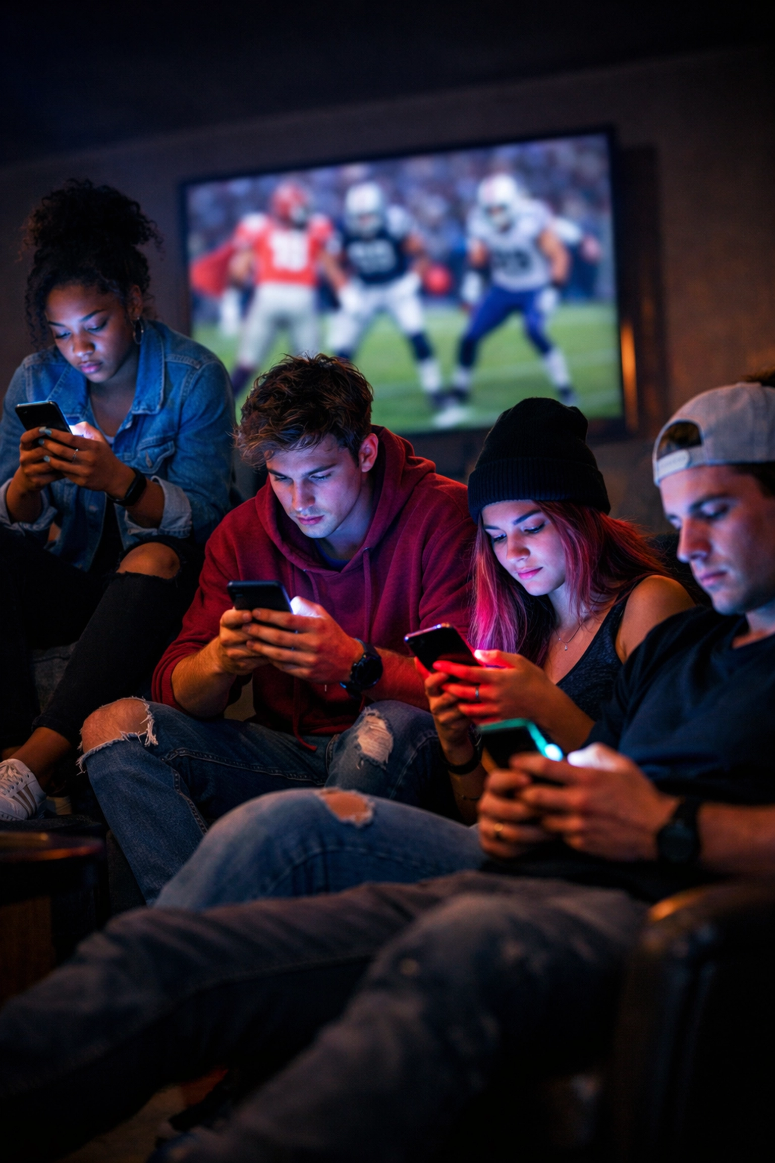 Gen Z fans watching Super Bowl content on smartphones instead of traditional television broadcast