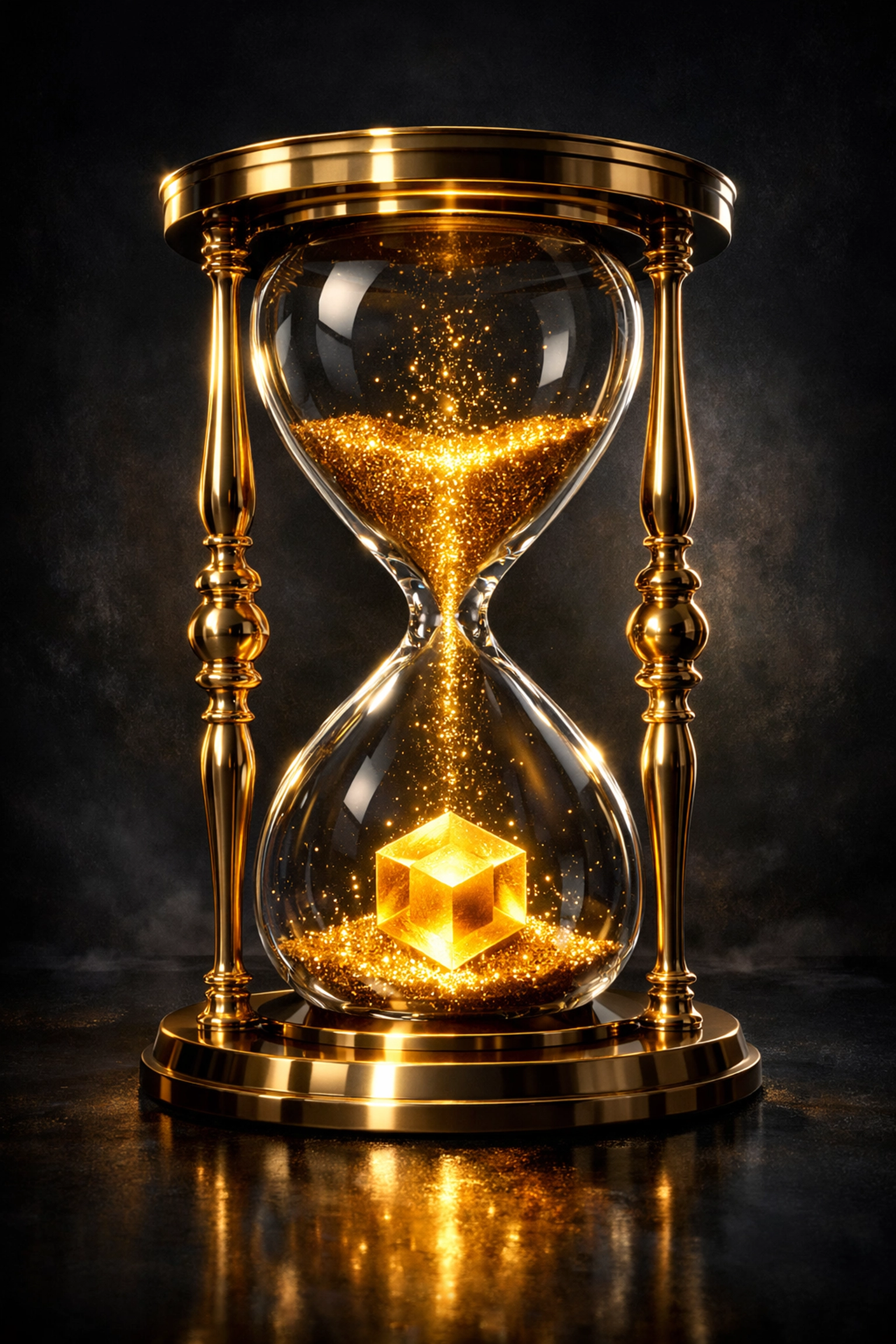 Hourglass with golden sand showing the value of patience in building a better credit score.