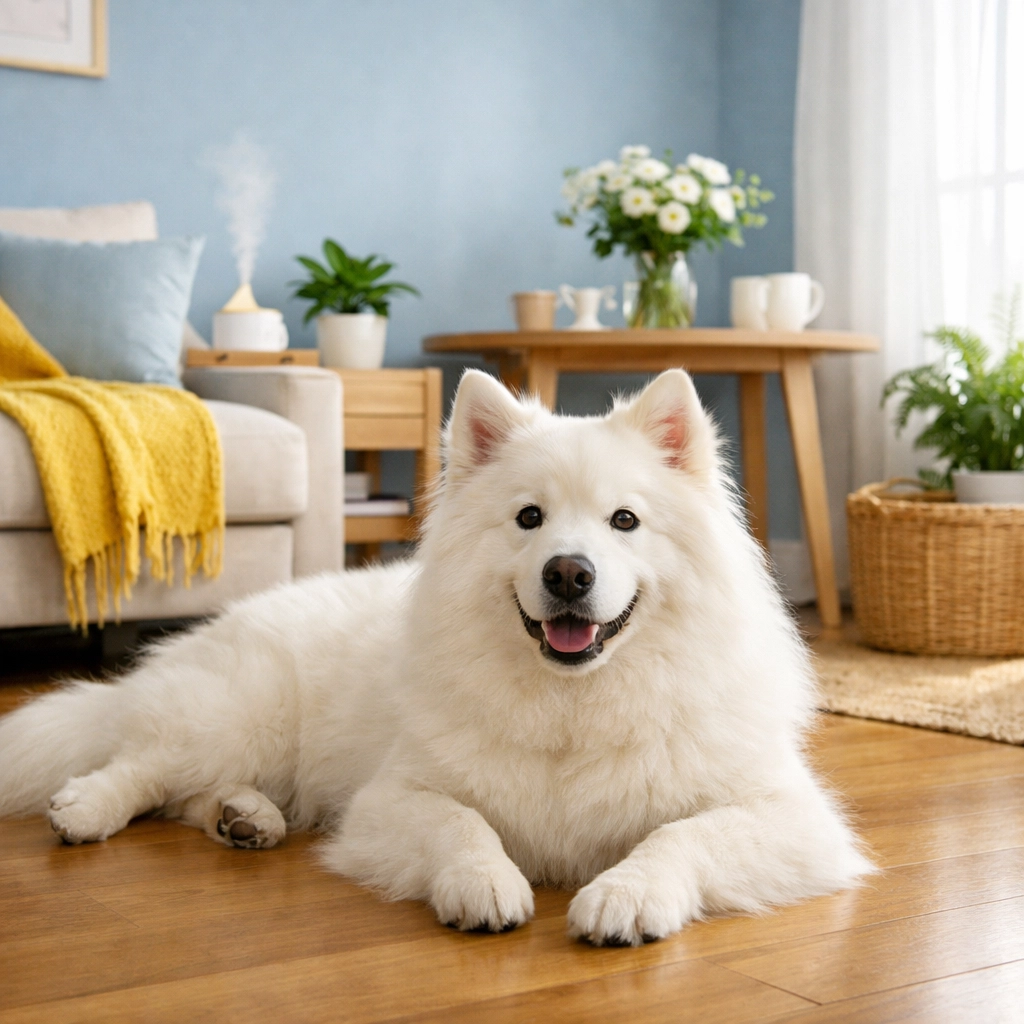 Pet-safe eco-friendly apartment cleaning Boston on clean hardwood floors in a modern home.