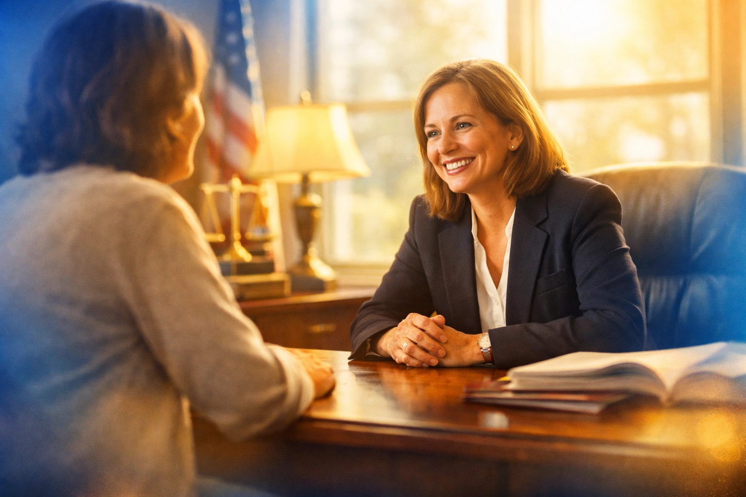 Supportive consultation between a parent and a Sapulpa attorney regarding custody rights.