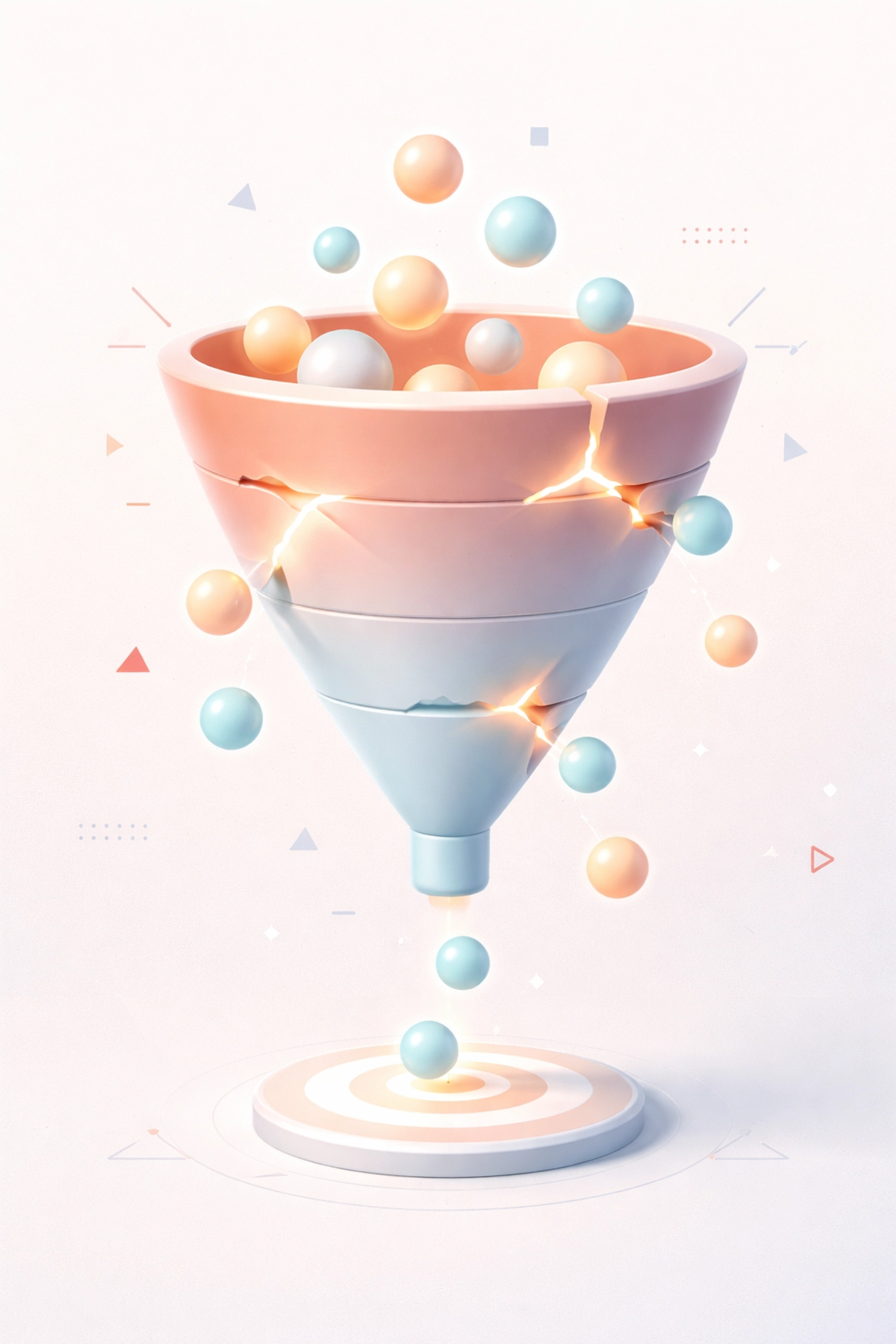 Visual funnel representing lost leads and missed revenue in addiction center admissions