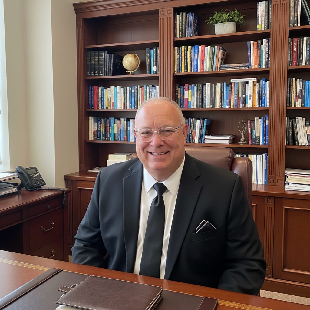 A professional financial advisor in a well-appointed office, representing expertise and strategic planning.