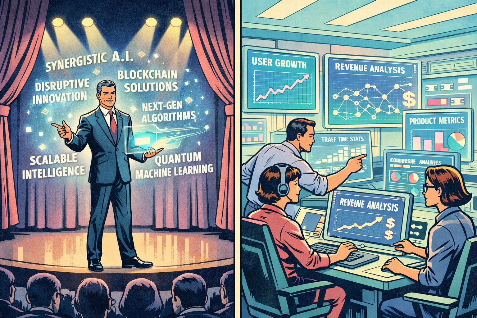 AI theater vs real AI revenue operations implementation comparison