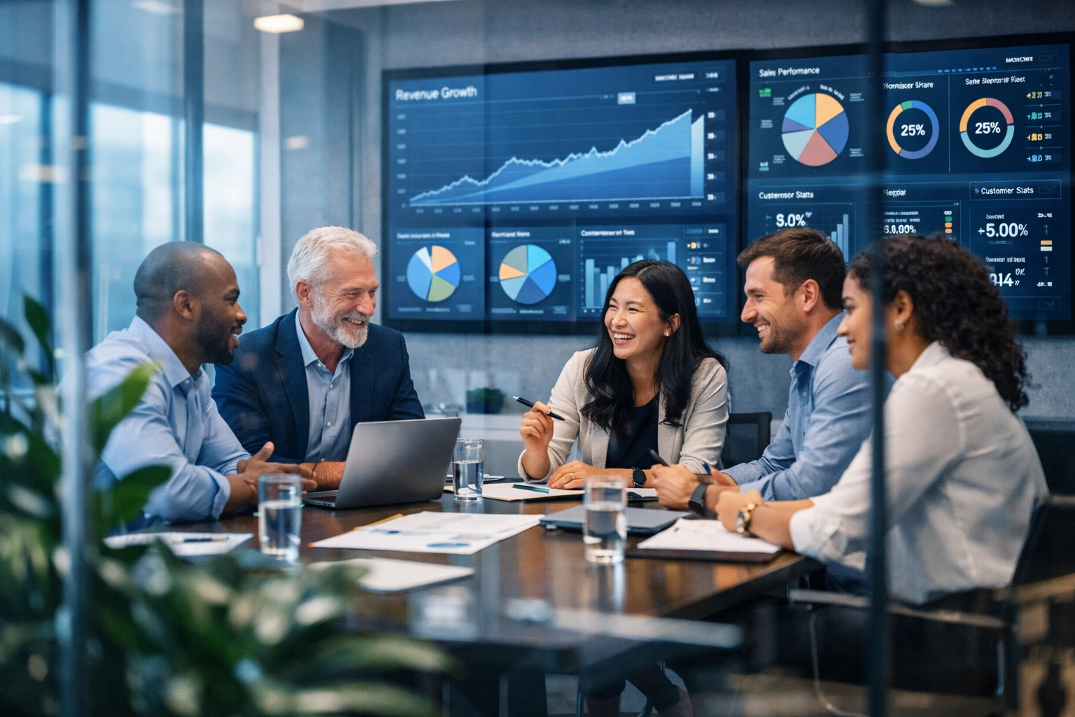 Business team using IaaS cloud platform to scale operations and drive growth