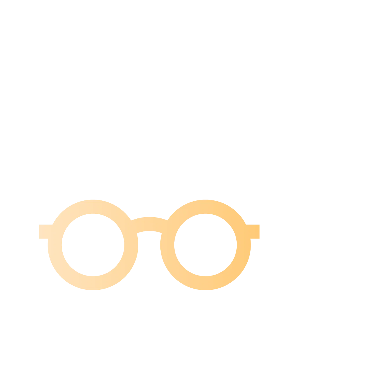 Minimalist orange eyeglasses icon