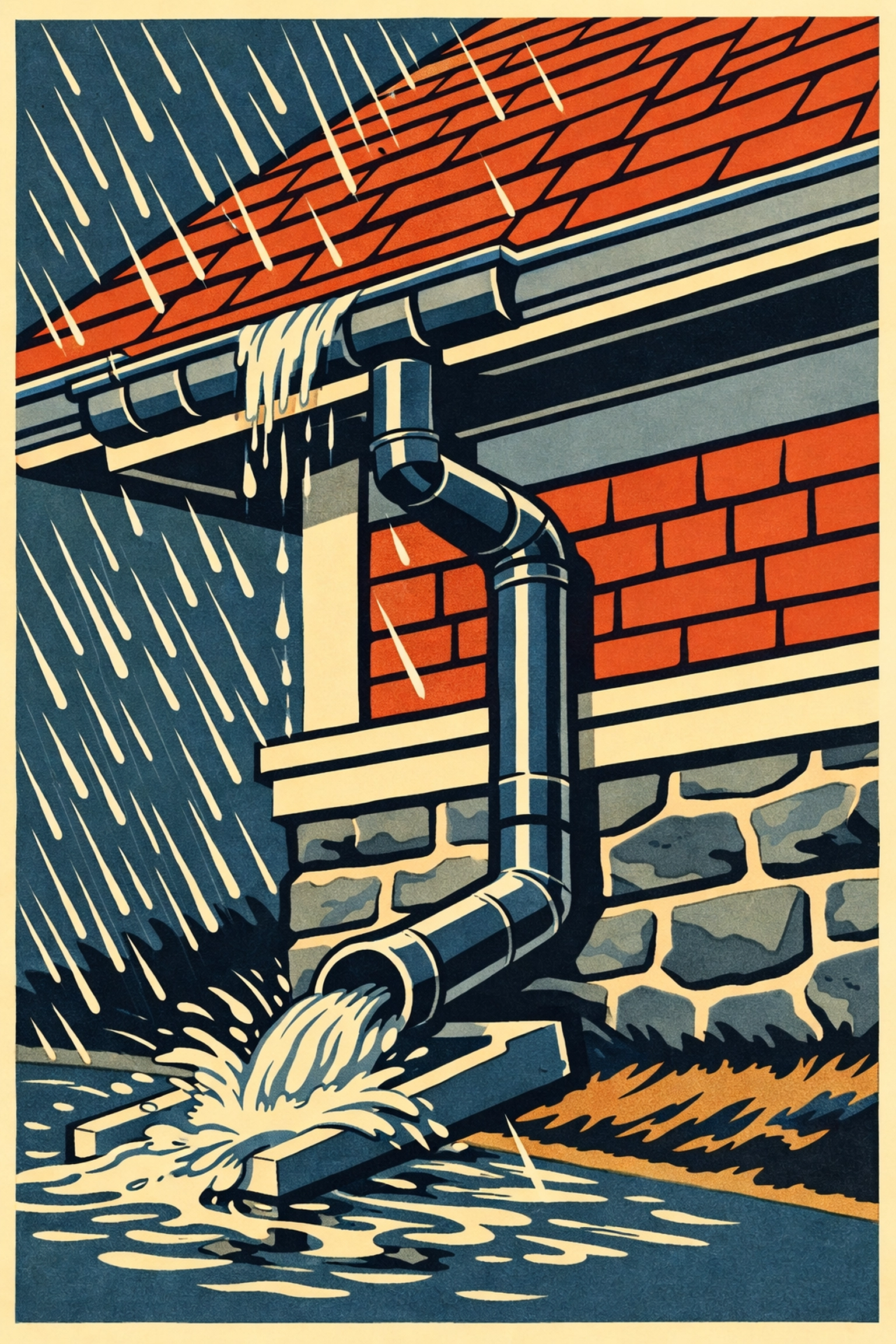 Well-maintained gutters diverting rainwater away from a New Hampshire home foundation.