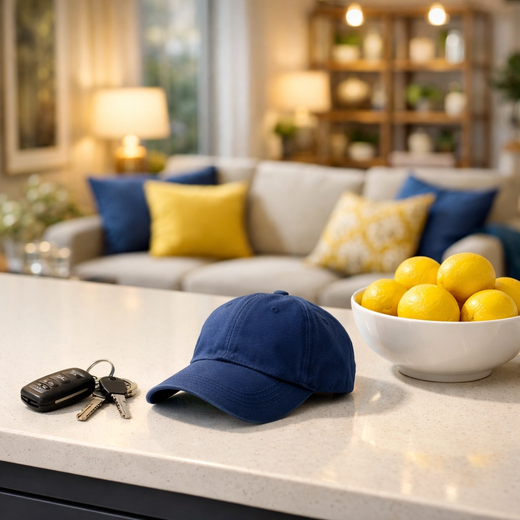 A tidy kitchen island in a home maintained by professional house cleaning Worcester MA ninjas.