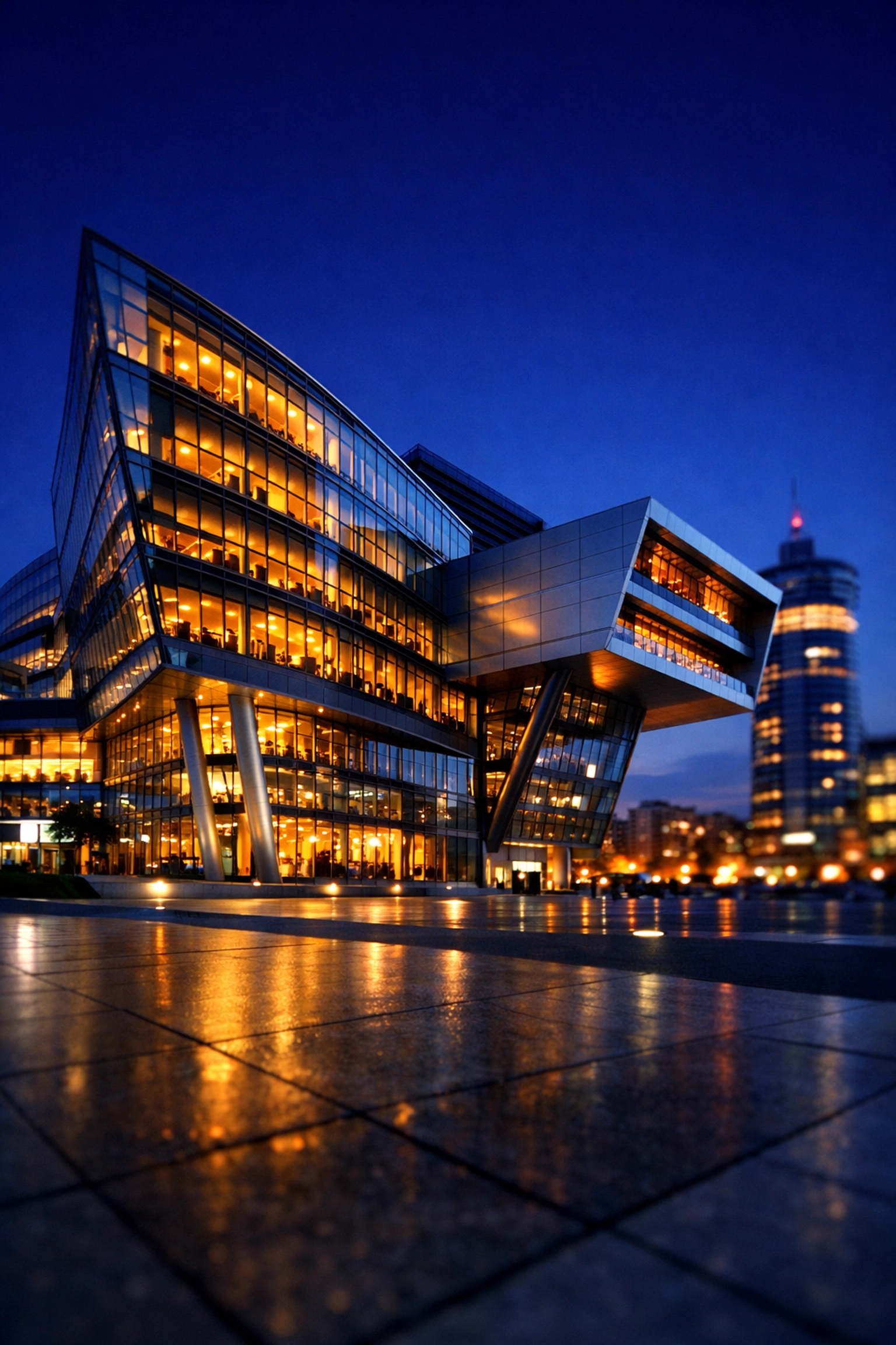 A modern media hub showcasing Dakdan Worldwide’s global media footprint and innovative infrastructure.