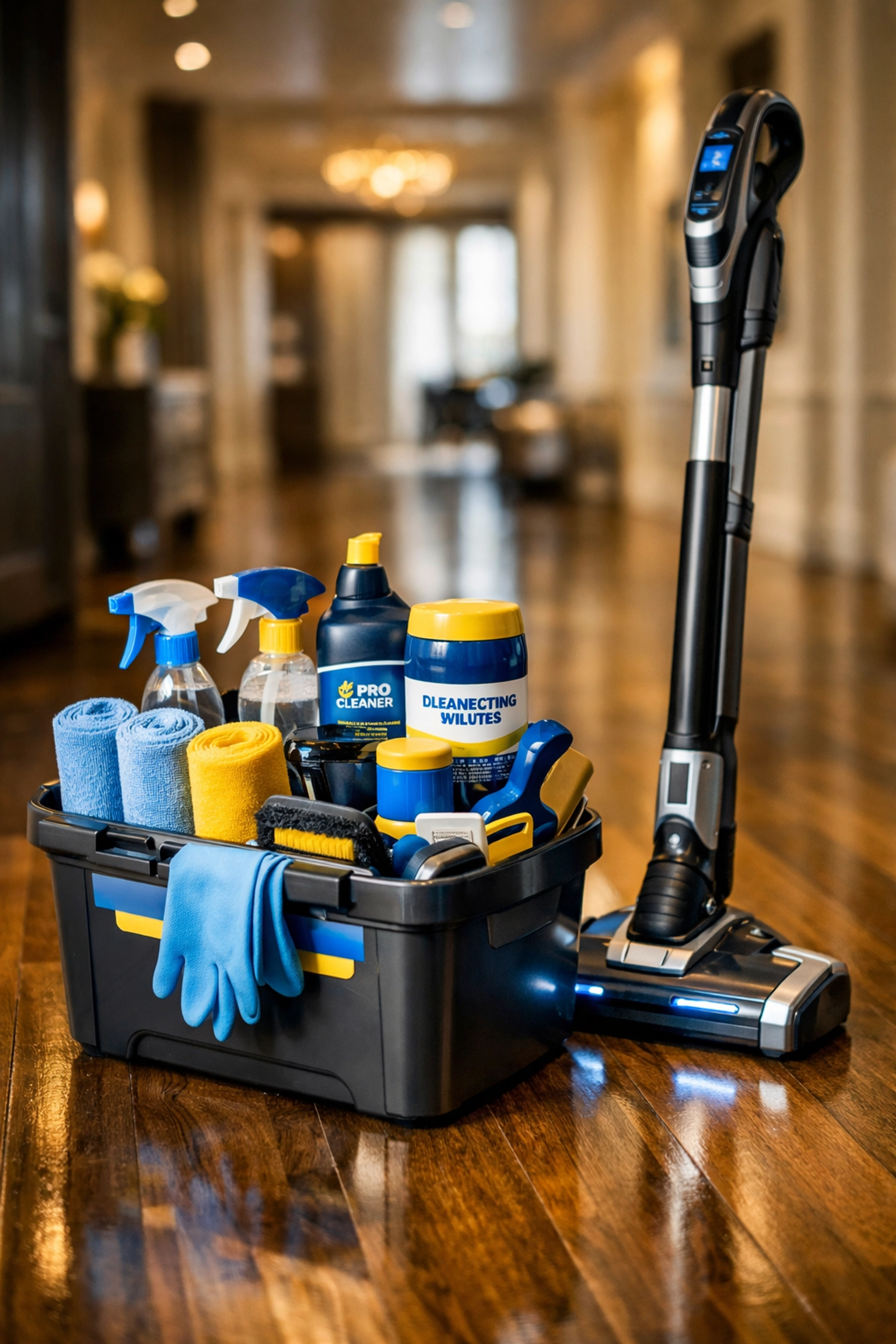 High-quality professional equipment and supplies used by top cleaning services near me in Massachusetts.