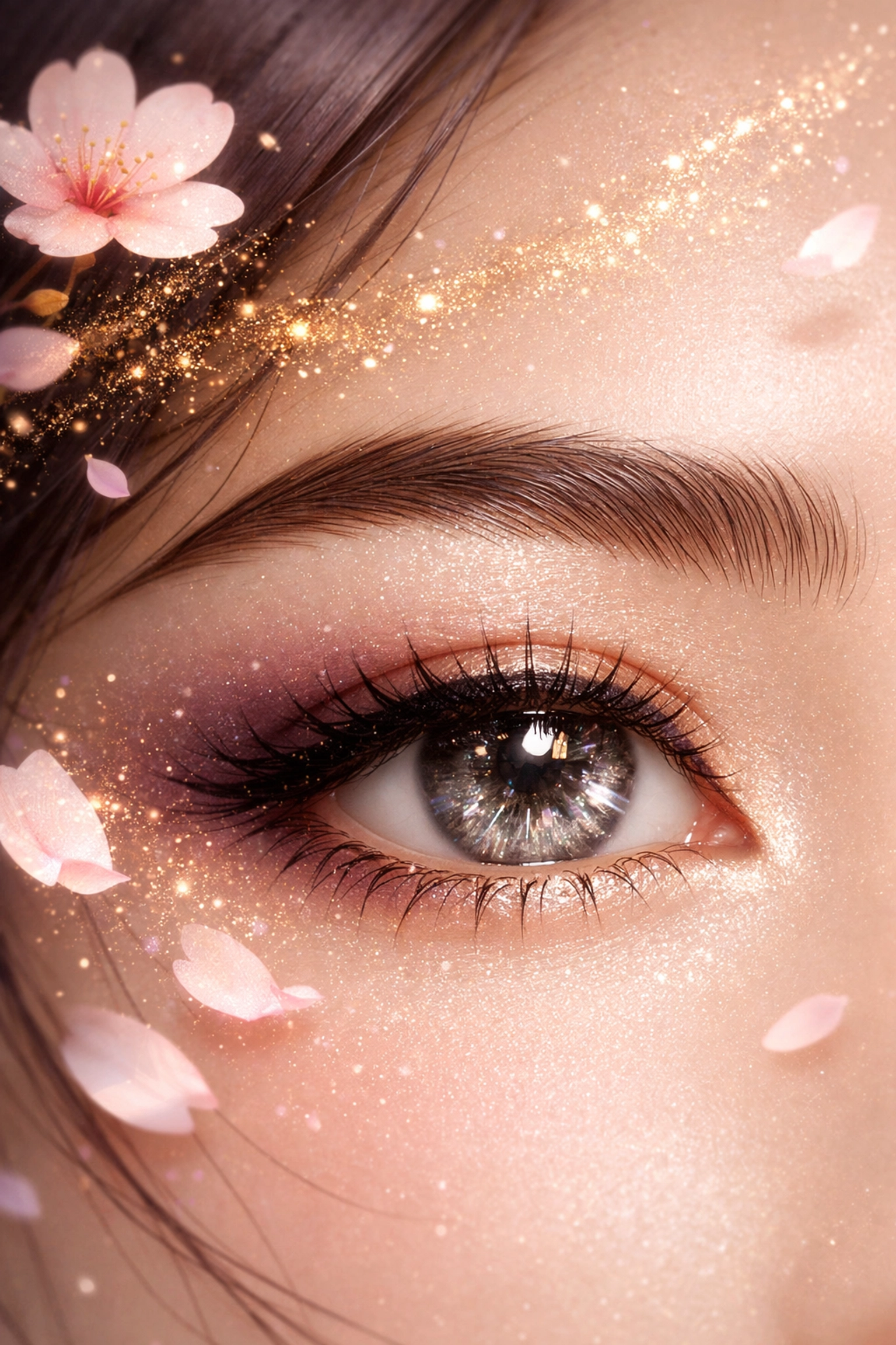 Macro shot of precision nano brow hair strokes and healthy skin, illustrating long-lasting permanent makeup results.