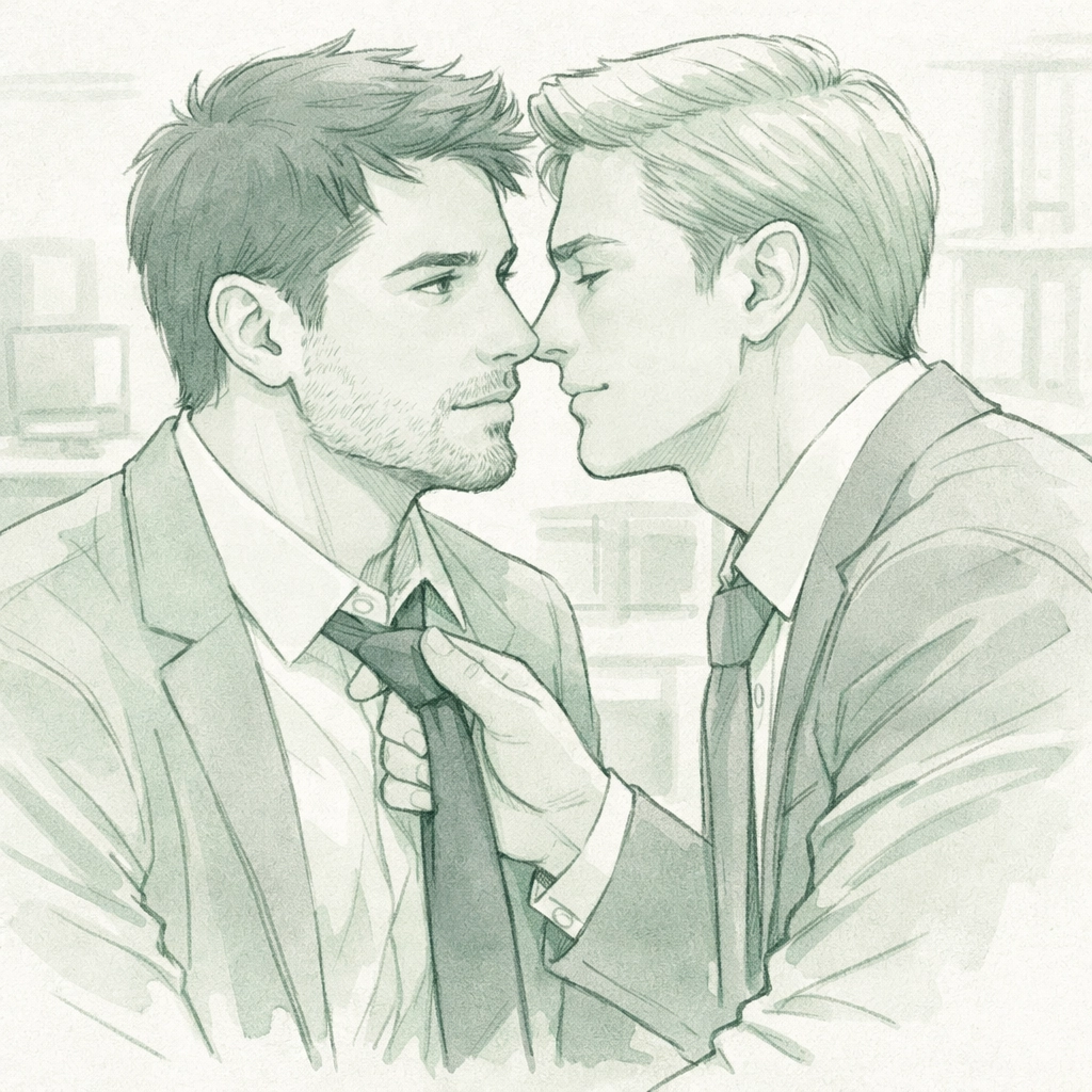Intimate moment between two men breaking emotional walls - MM romance with depth