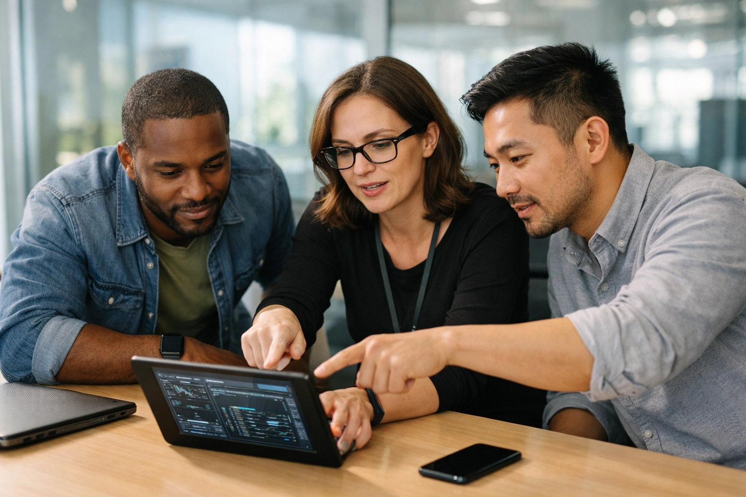 IT professionals collaborating on ServiceNow ITOM and ITAM strategies for digital transformation.