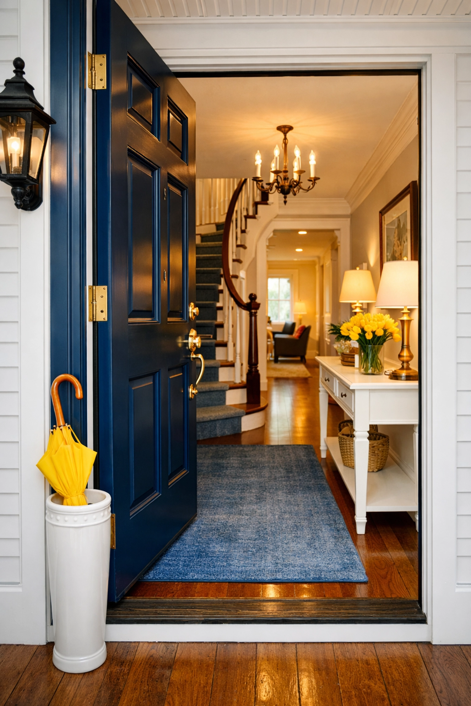 Clean foyer of a Massachusetts home after receiving professional house cleaning services in Southborough, MA.