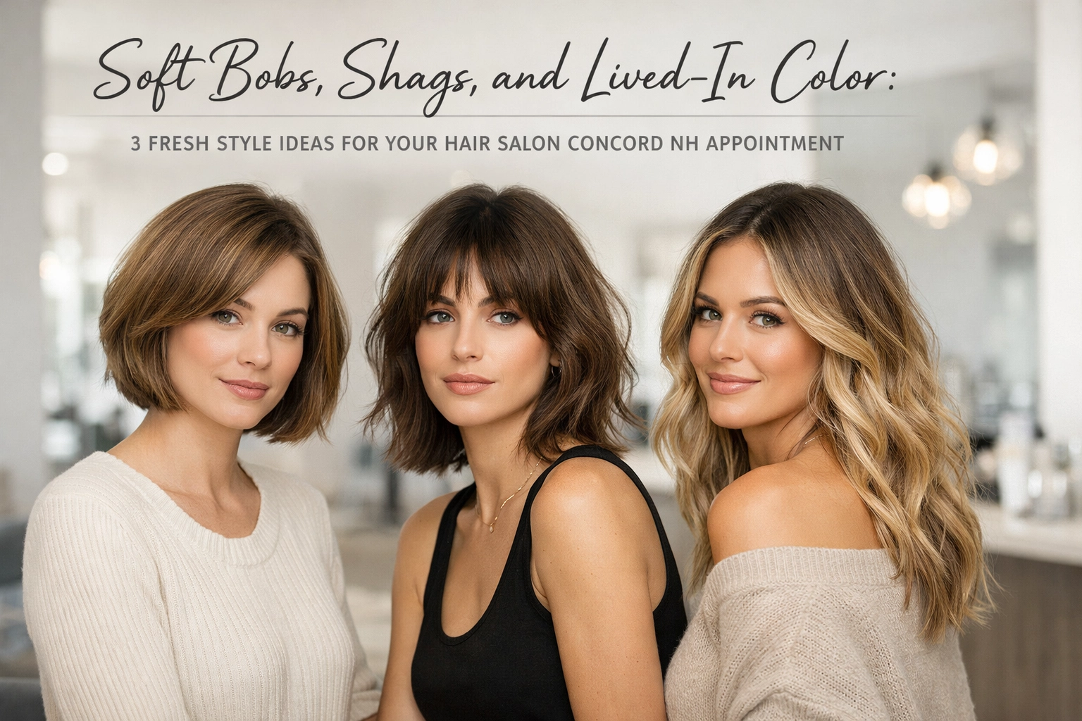 [HERO] Soft Bobs, Shags, and Lived-In Color: 3 Fresh Style Ideas for Your Hair Salon Concord NH Appointment