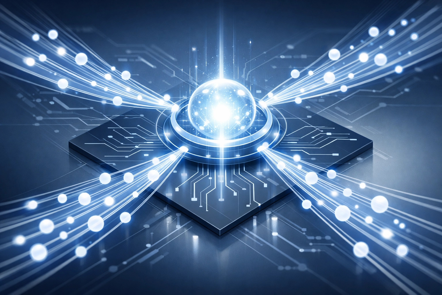 Centralized data hub showing AI workflow automation for proactive operational management.