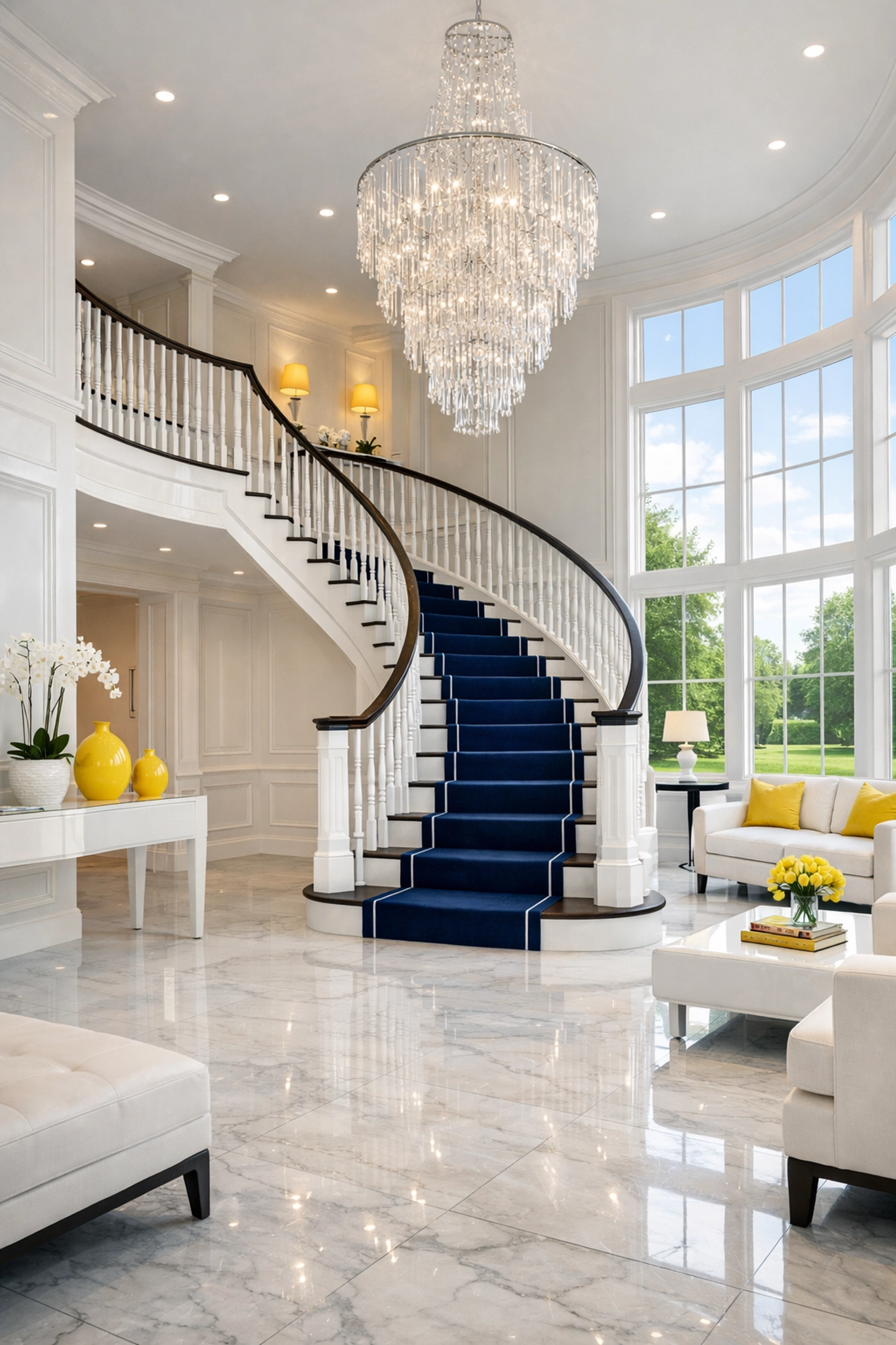 Immaculate luxury home foyer in Massachusetts illustrating the results of a deep cleaning in Littleton.