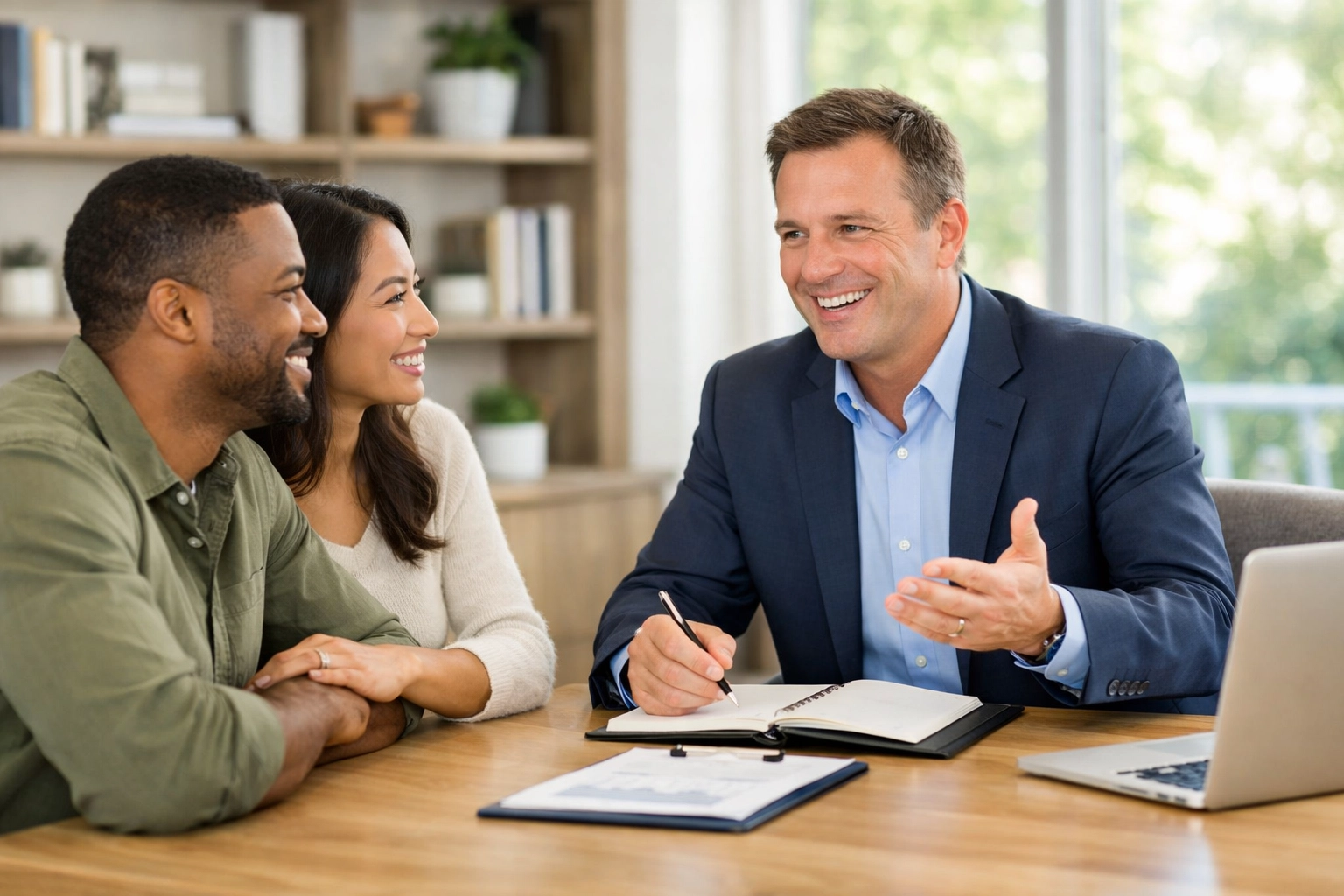 Abogado de inmigración en Sacramento asesorando a pareja sobre el proceso de exención J-1.