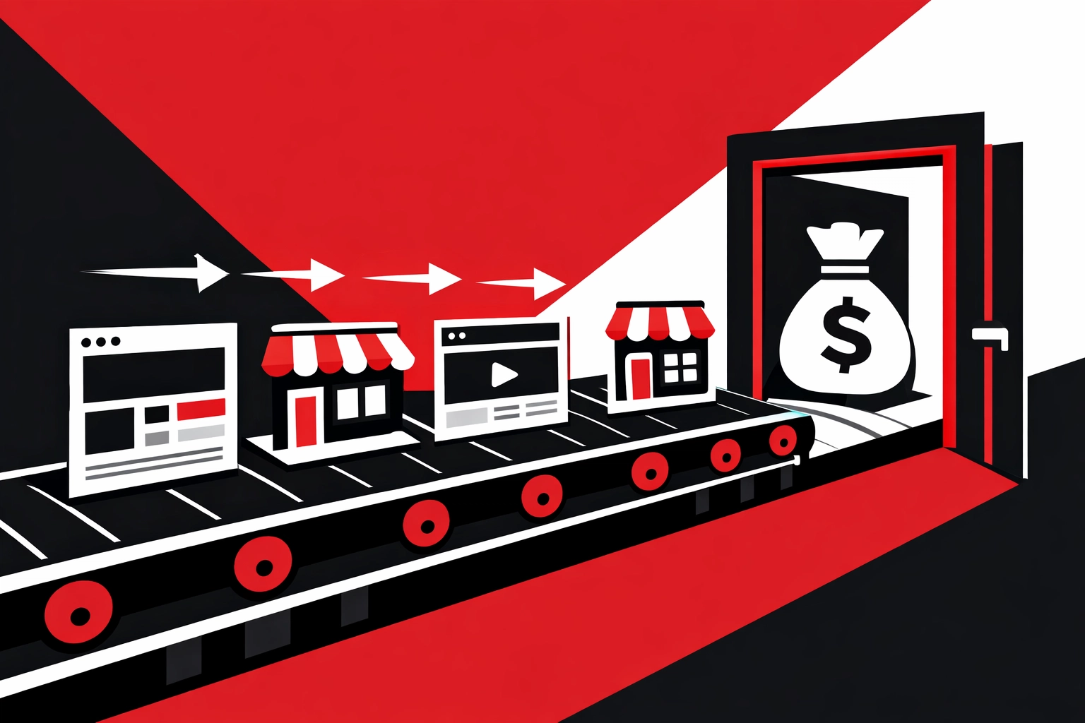 Conveyor belt strategy for building, scaling, and exiting multiple digital businesses.