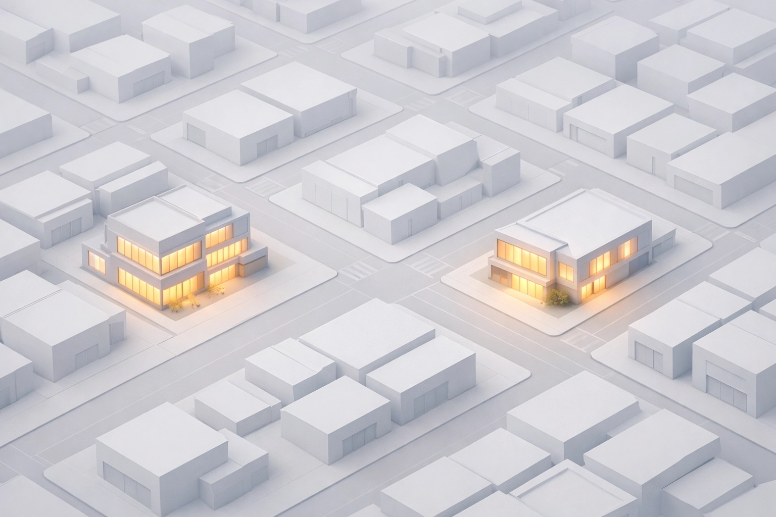 Aerial city view showcasing the exclusivity of local chiropractic clinic dominance in a specific area.