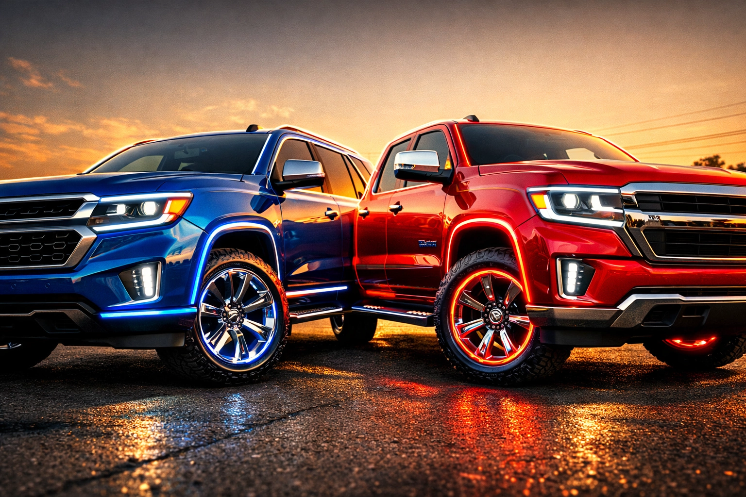 SUV and pickup truck at dealership representing approved vehicle options in Arnold