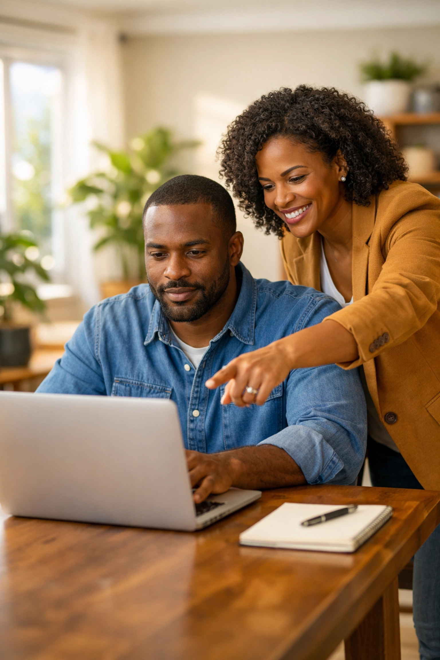 A father receives help with his FEMA application from a Family ReBuild volunteer in South Jersey.