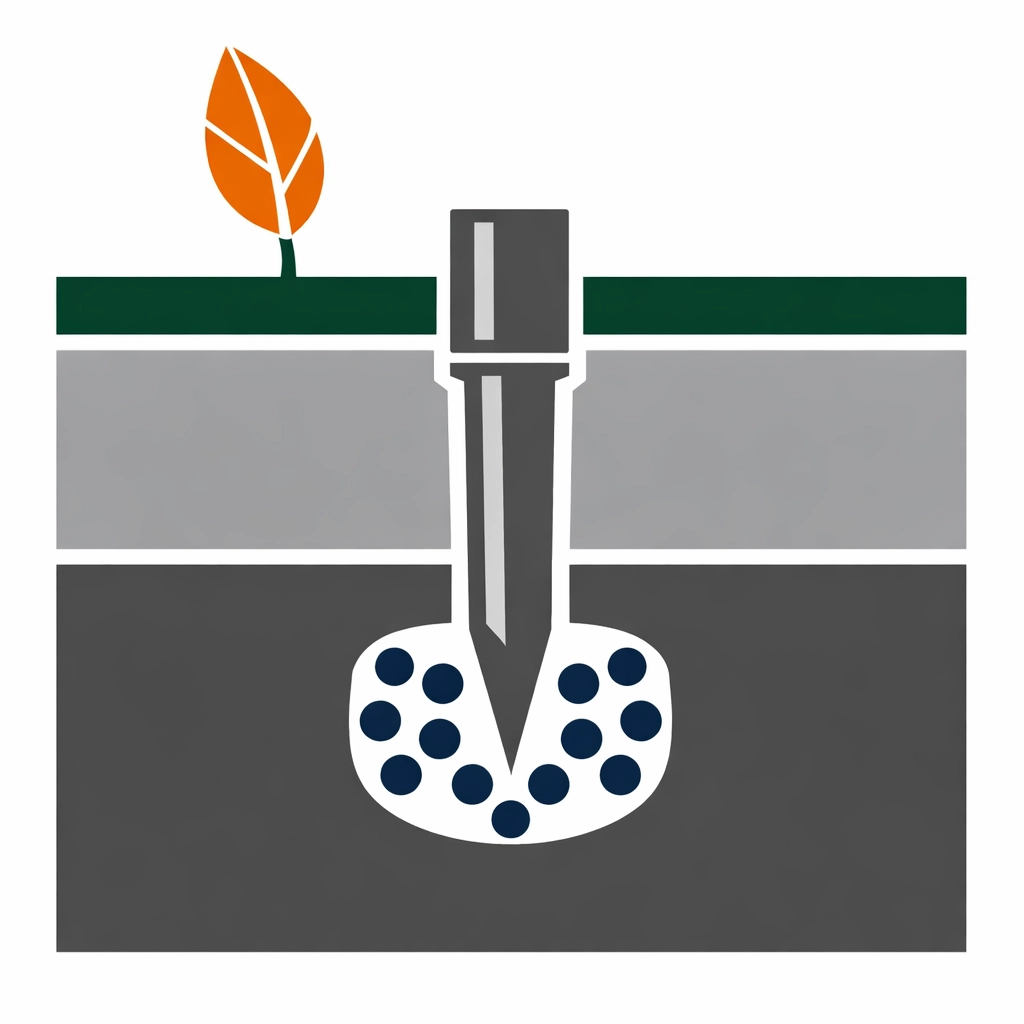 A precision soil moisture sensor probe monitoring ground hydration levels to optimize watering.