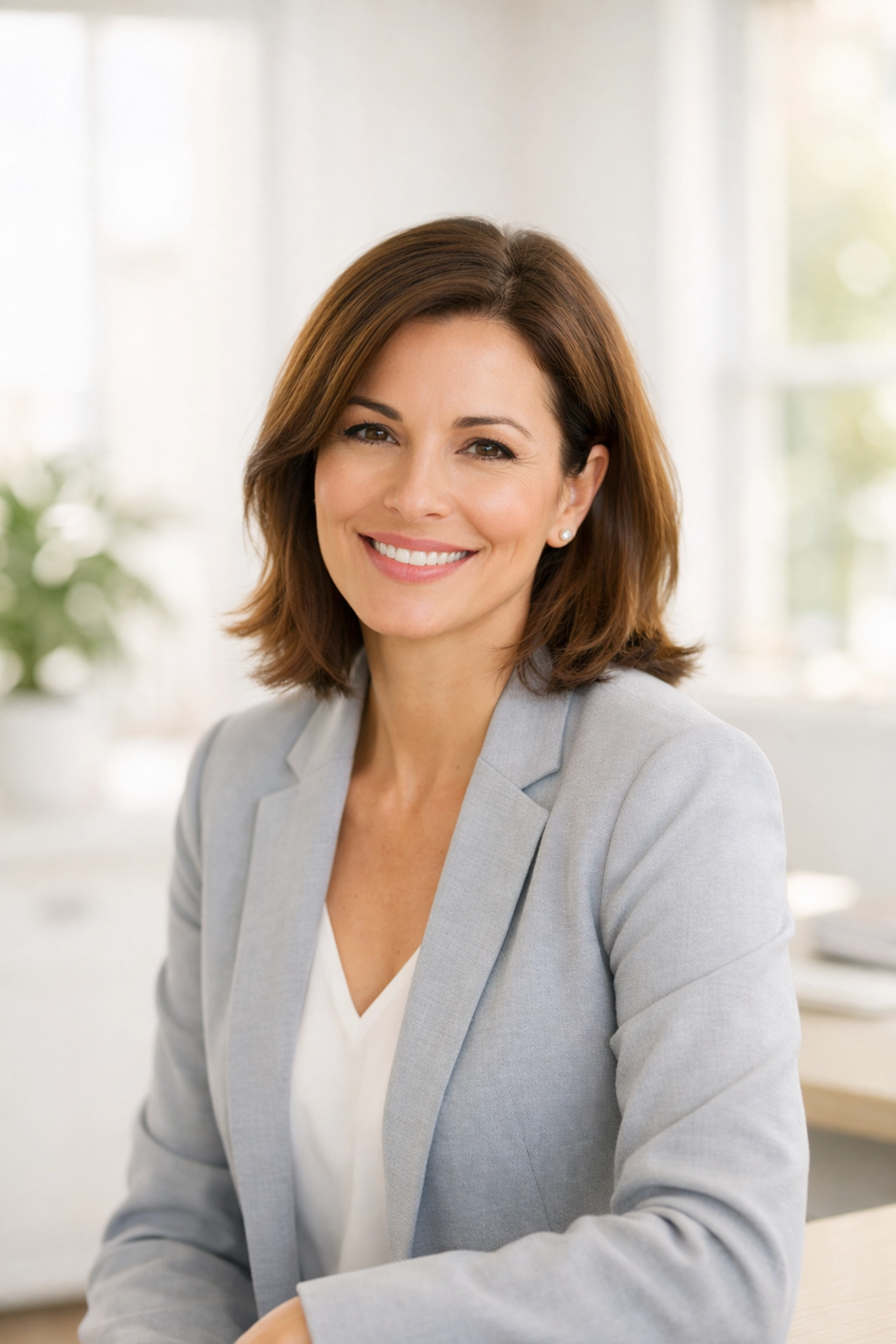 Professional woman in Woodbury with smooth, refreshed skin from natural Botox and Dysport treatments.