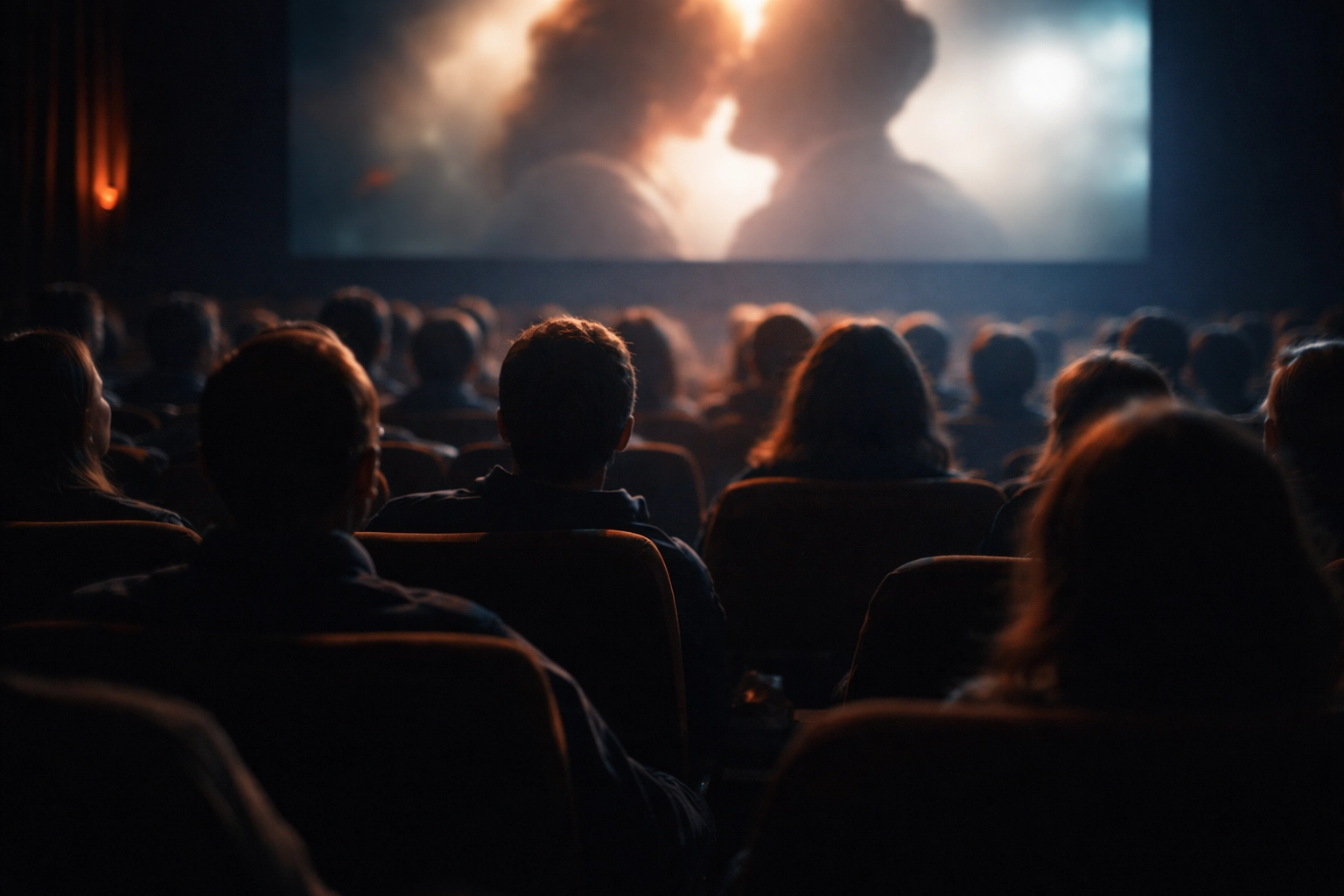 Cinema audience engaged and emotionally moved by a film, symbolizing the power of character-driven video storytelling