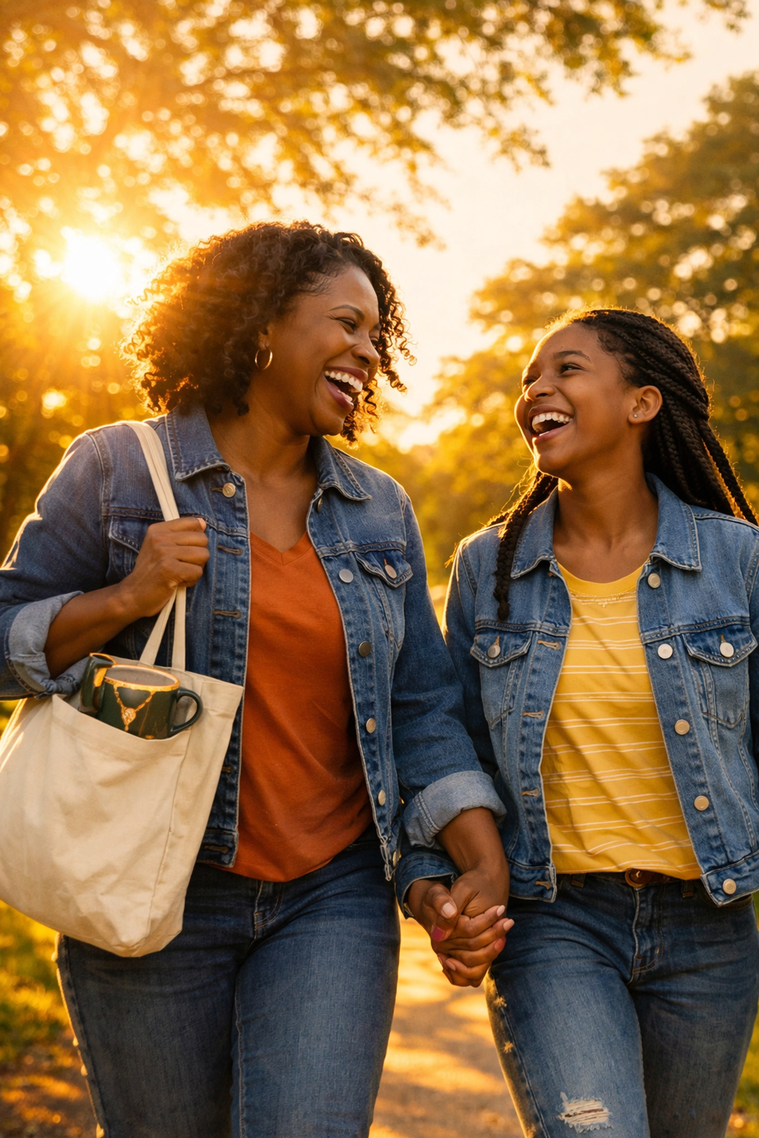 Mother and daughter sharing a joyful moment, breaking generational trauma through healing and love.