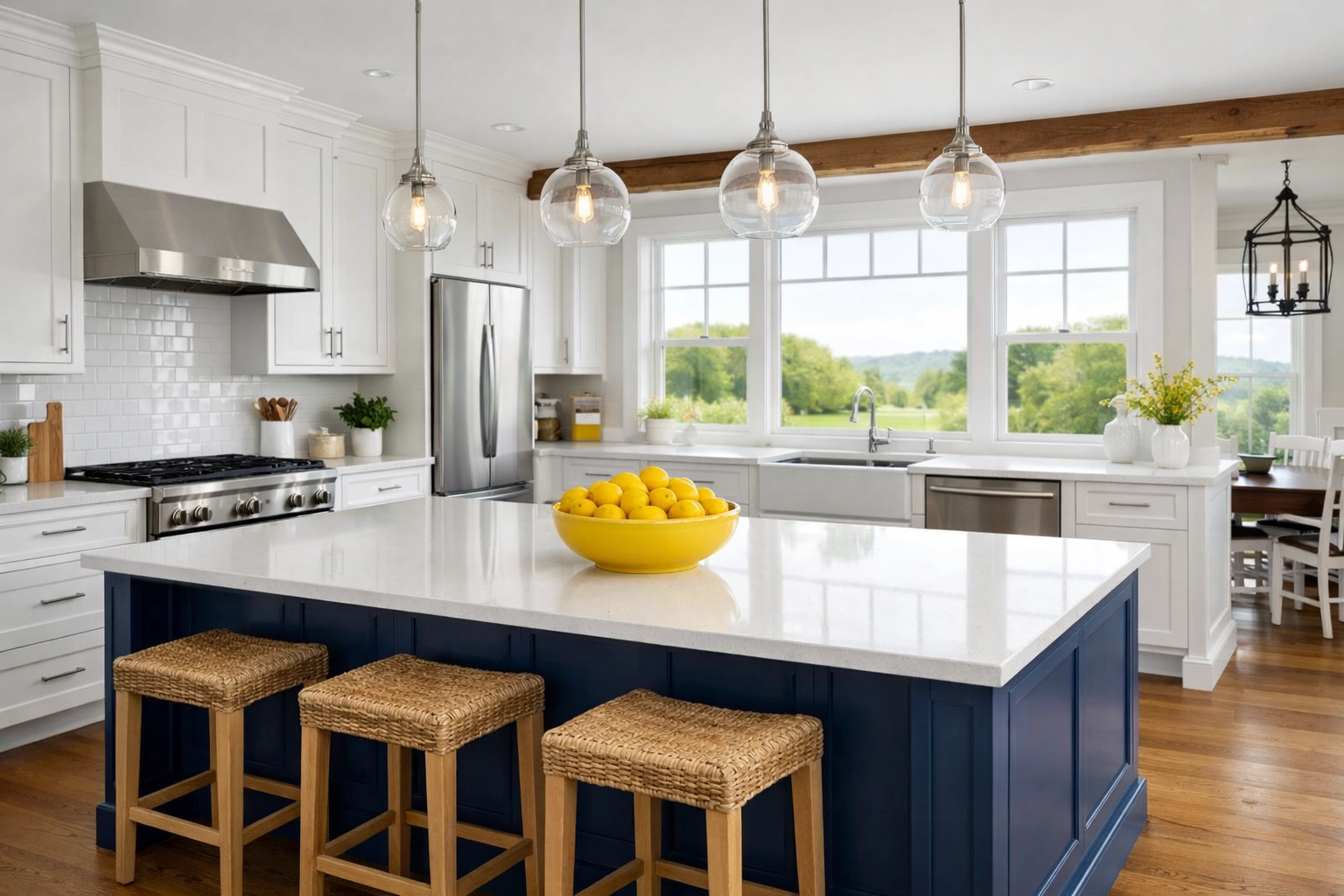 Spotless modern farmhouse kitchen in Lancaster prepared by professional Airbnb cleaning services.