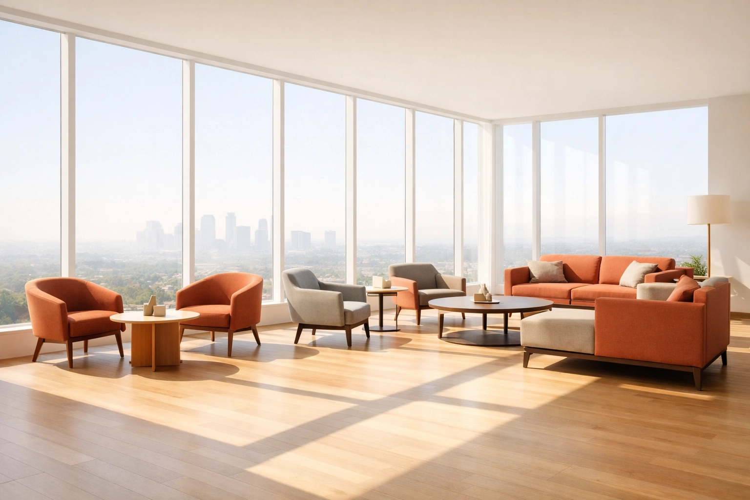 Bright, modern hotel lounge representing the future of successful property management and revenue growth.