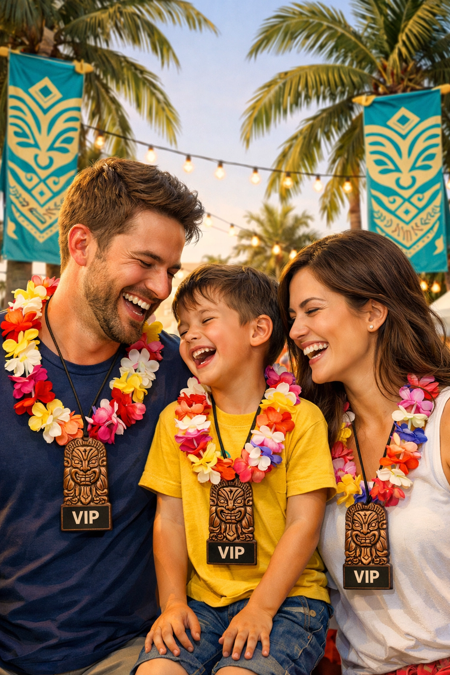 A family with kids enjoying the cultural activities and VIP experience at Talofa Fest in Las Vegas.