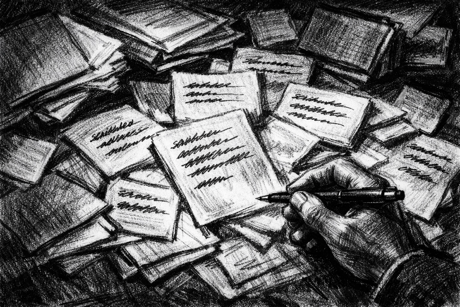 Disorganized business documents showing inconsistent NAP data hurting local SEO rankings