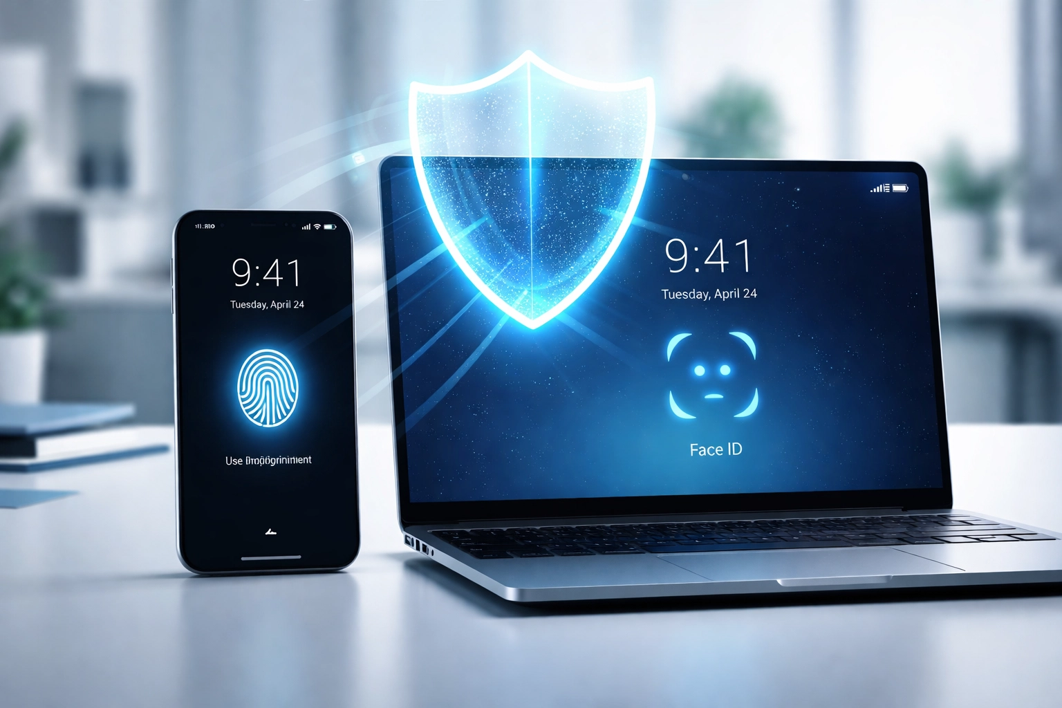 Multi-factor authentication on smartphone and laptop for strong Microsoft Copilot access security controls