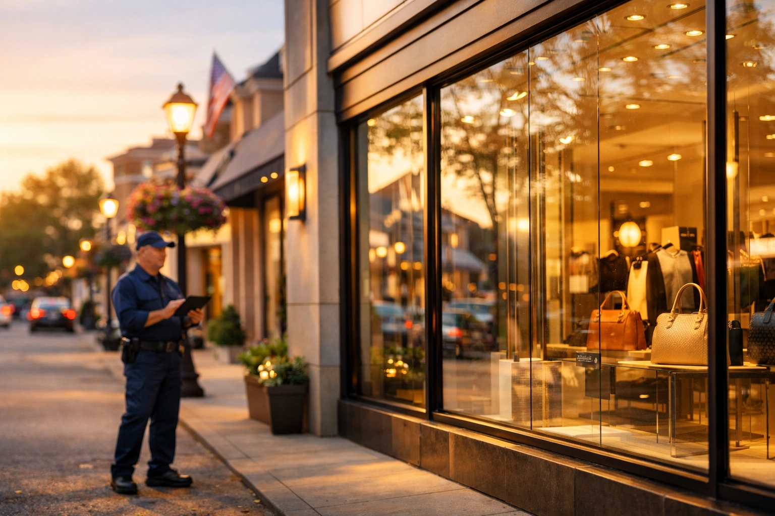 Professional pest control technician performing a routine commercial inspection in Westchester County.