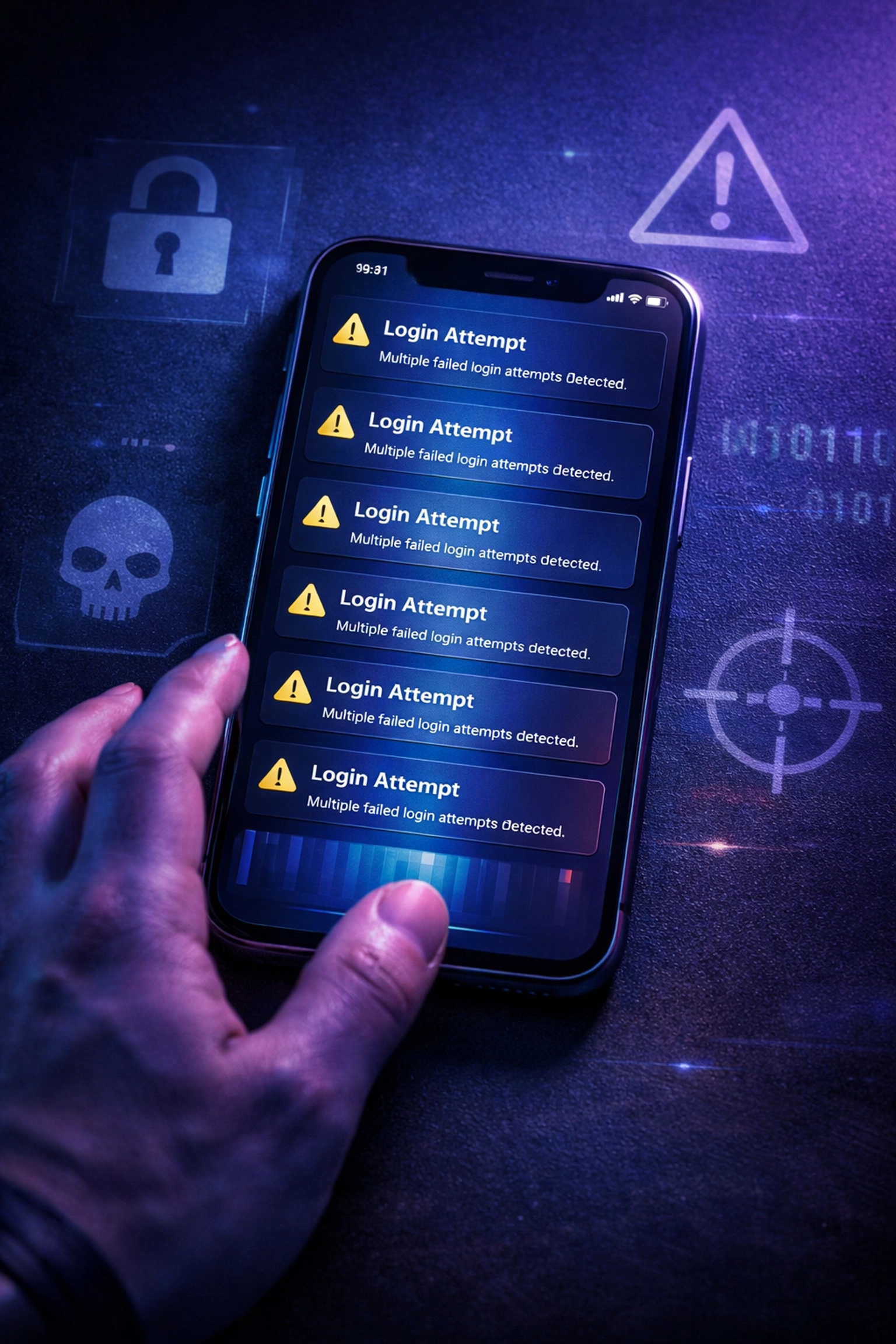 Smartphone flooded with MFA push notification alerts showing MFA fatigue attack vulnerability