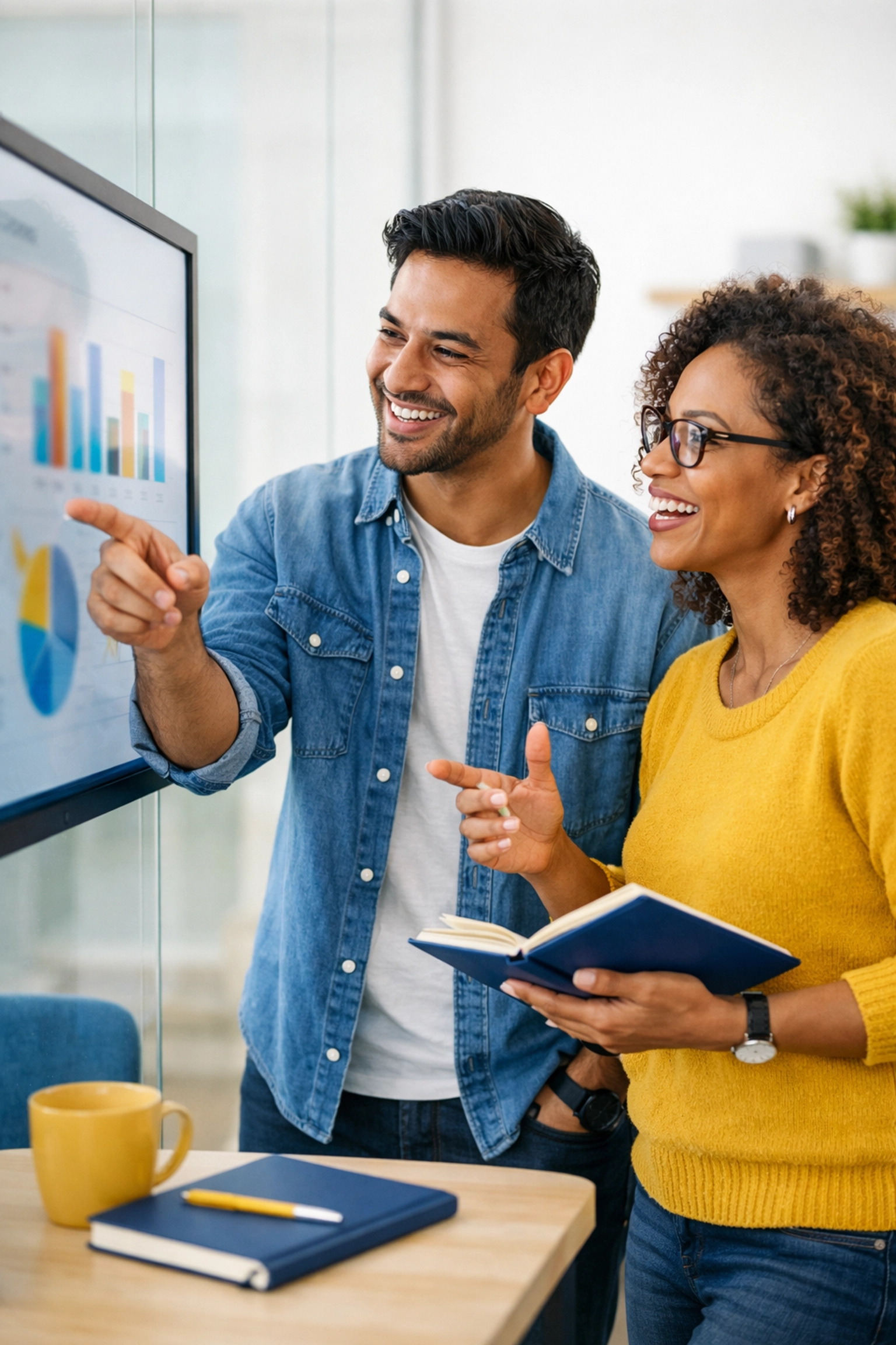 Fundraising experts analyzing donor survey data and high-intent leads in a modern workspace.