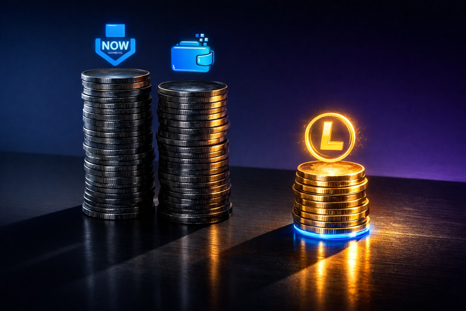 Fee comparison chart showing Larecoin's 80% savings over NOWPayments and CoinPayments processors