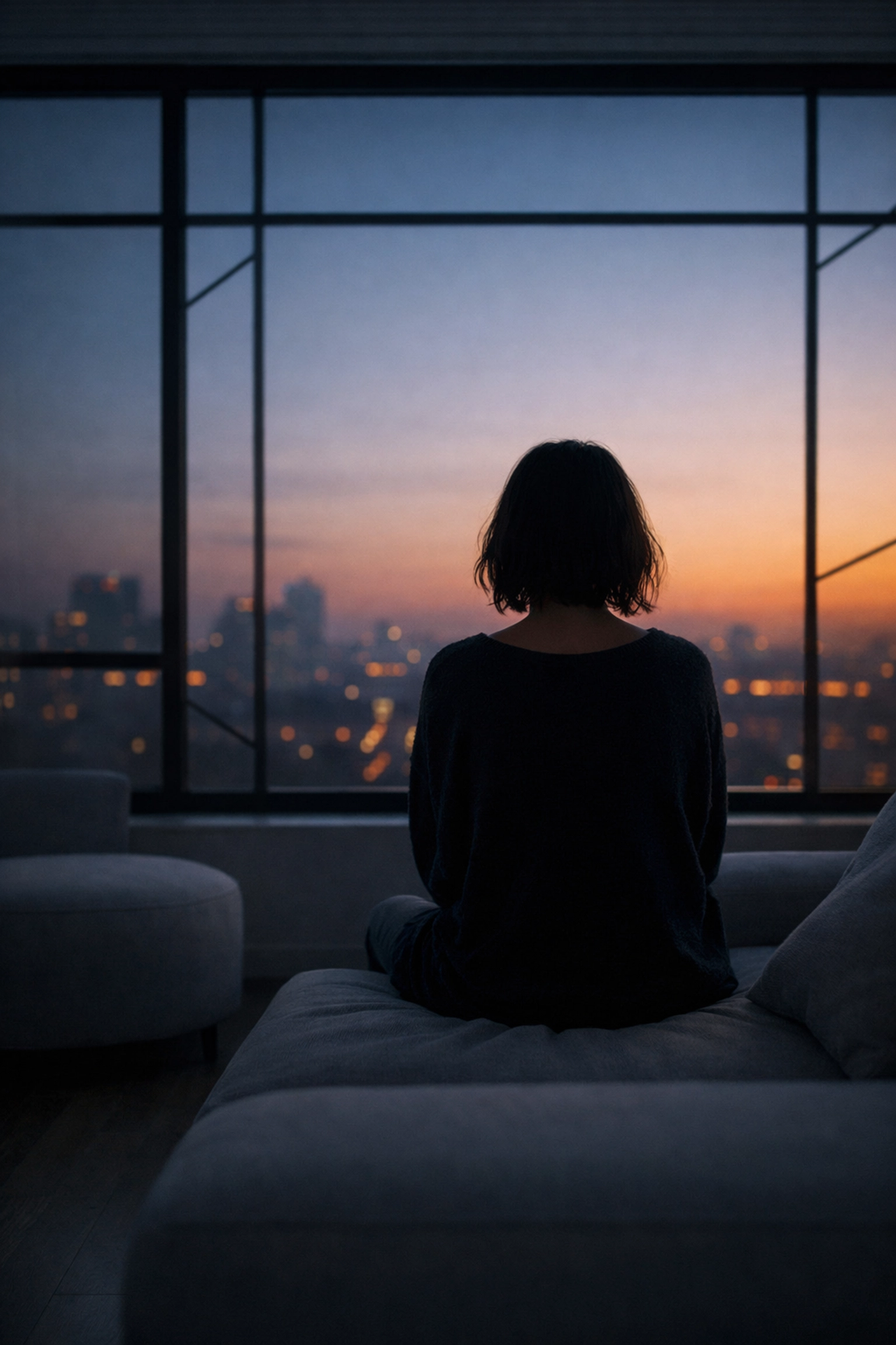 Woman experiencing emotional numbness and disconnection from burnout