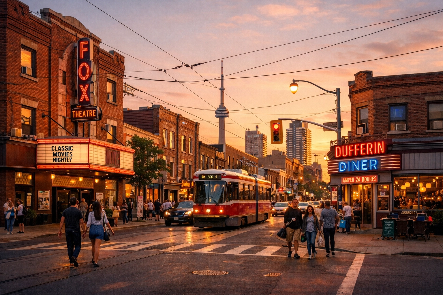 A busy Toronto street corner illustrating local service areas and neighborhood targeting.