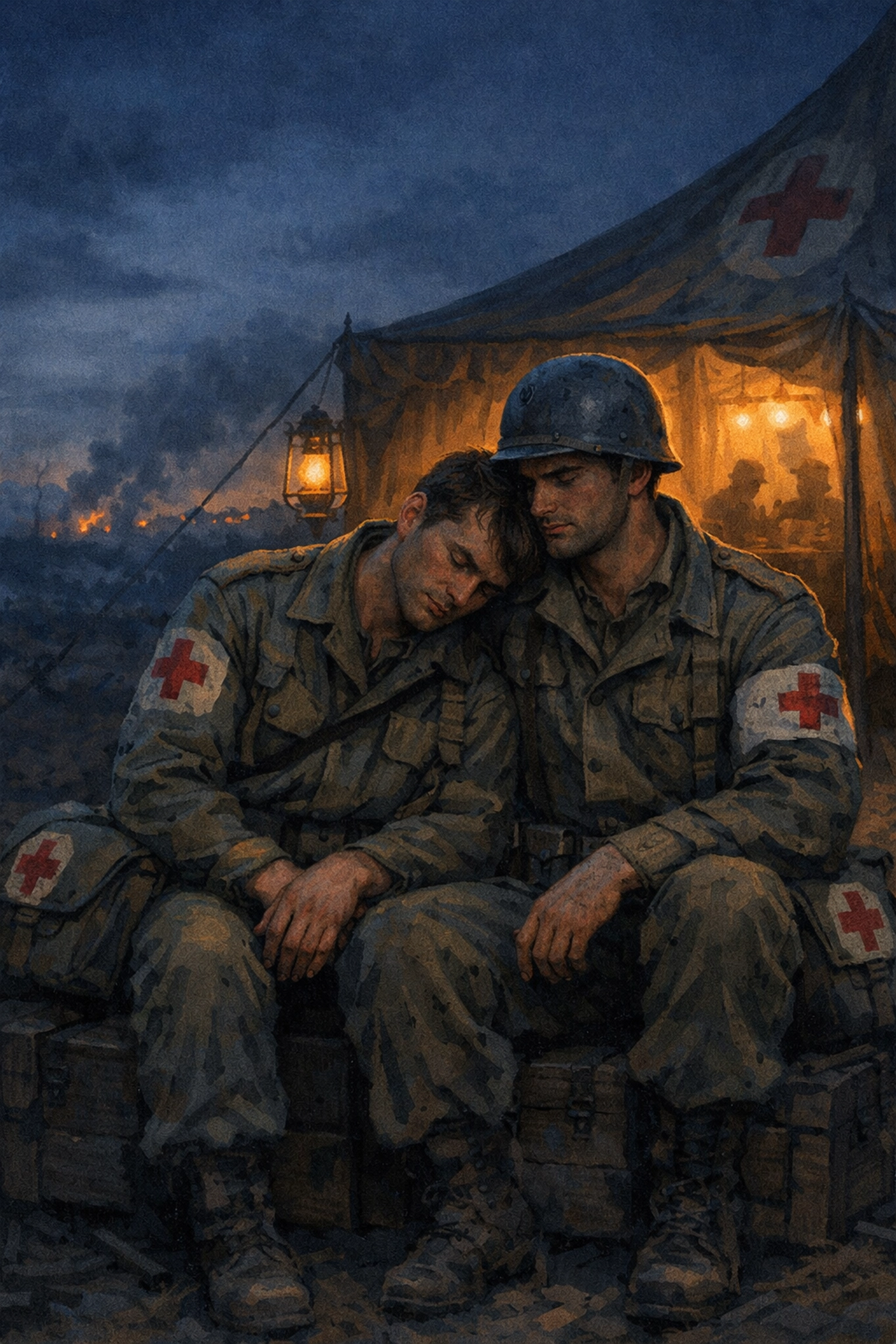 WWII gay medics find comfort during wartime - emotional military romance
