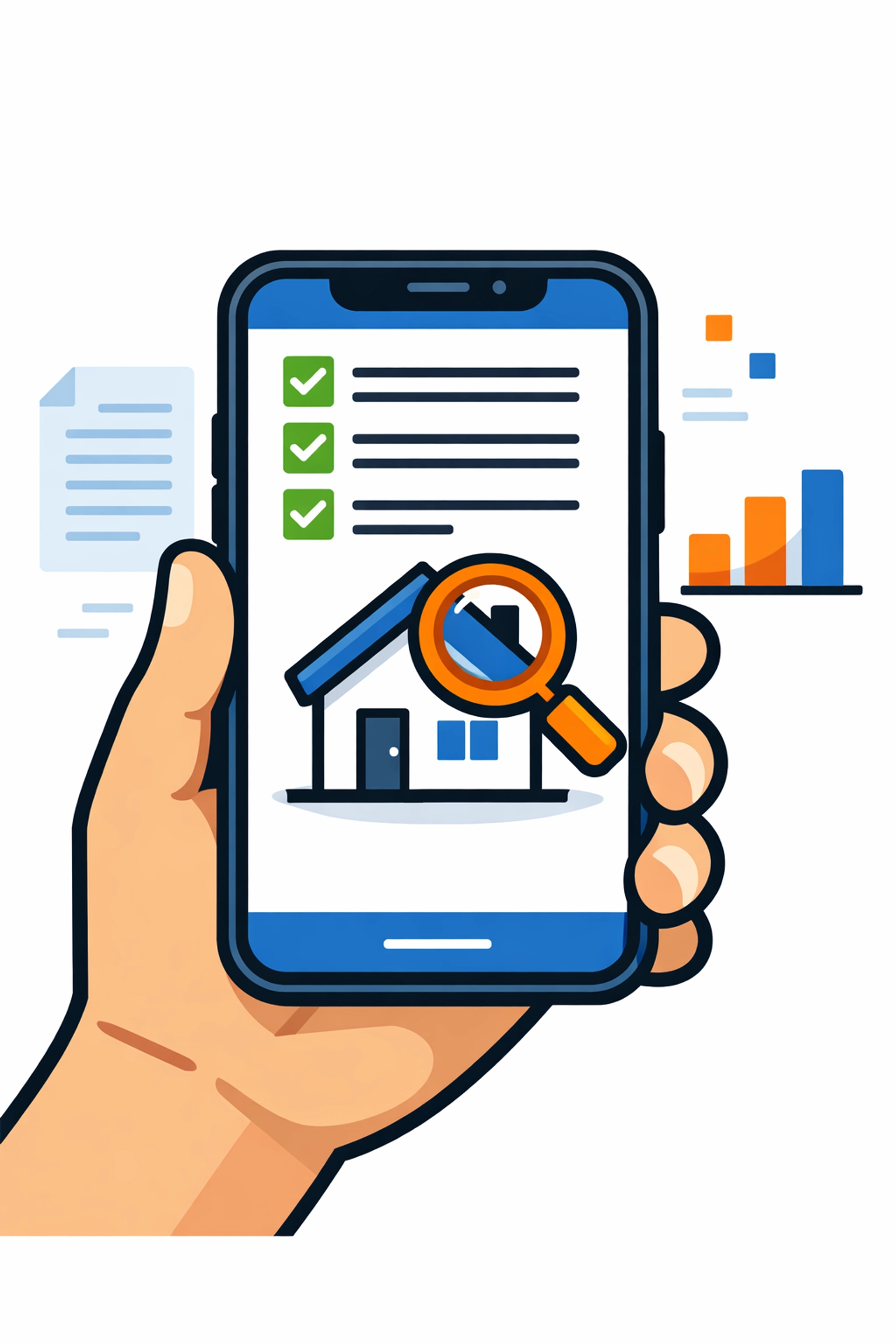 A professional post-storm visual report on a smartphone for home watch near Venice, FL.