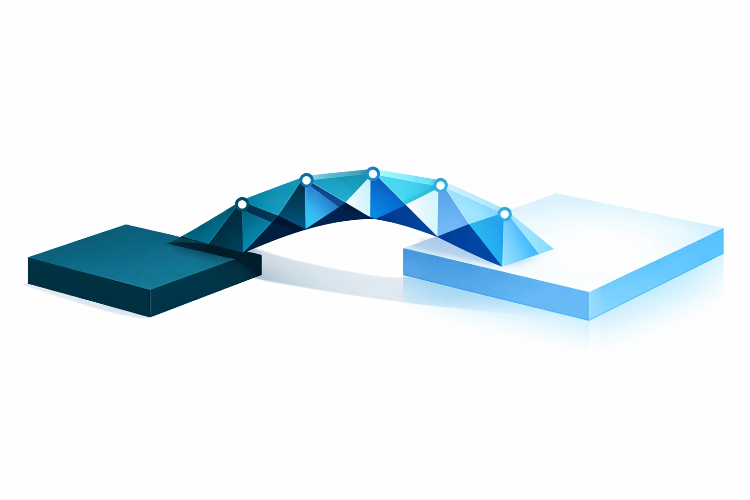 Geometric bridge representing the Lean Six Sigma control phase and a sustainable continuous improvement culture.