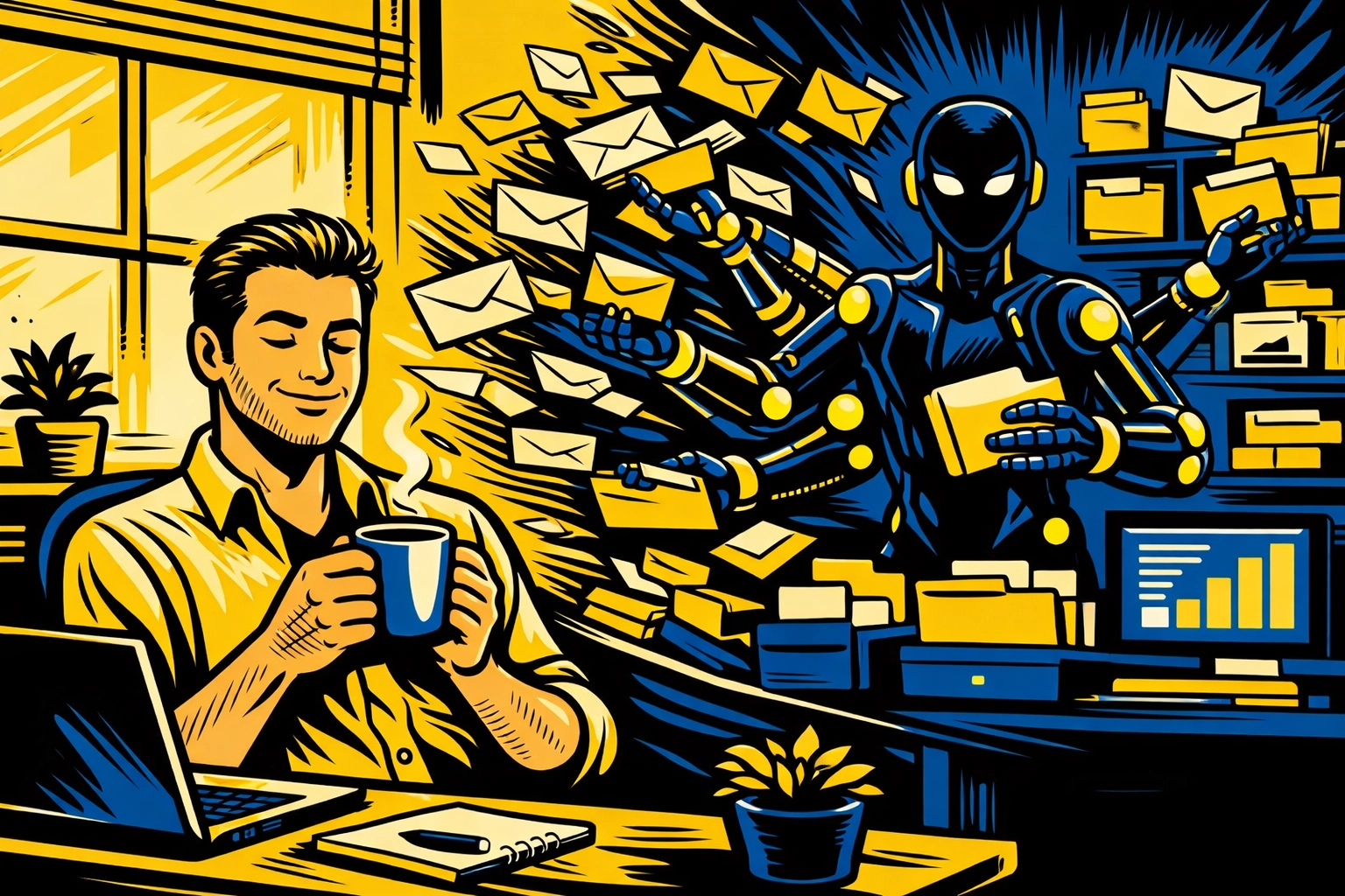 AI virtual assistant for business managing digital tasks and inbox for a solopreneur.