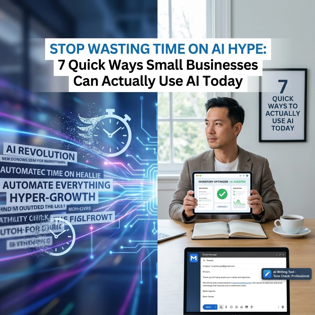 Stop Wasting Time on AI Hype: 7 Quick Ways Small Businesses Can Actually Use AI Today