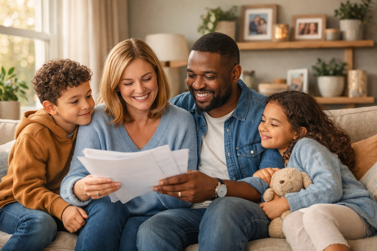 Family reviewing mortgage options with confidence at home