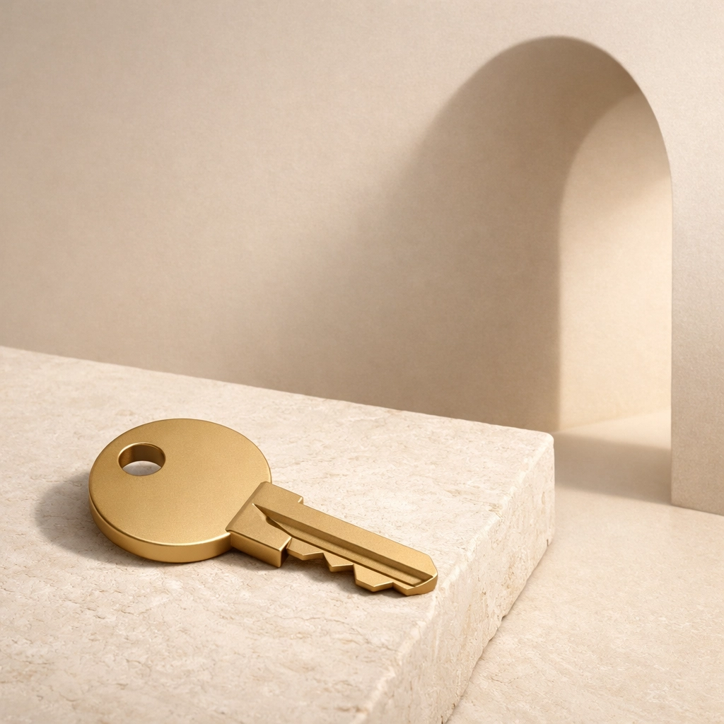 A gold house key representing new homeownership opportunities with a Spokane realtor.