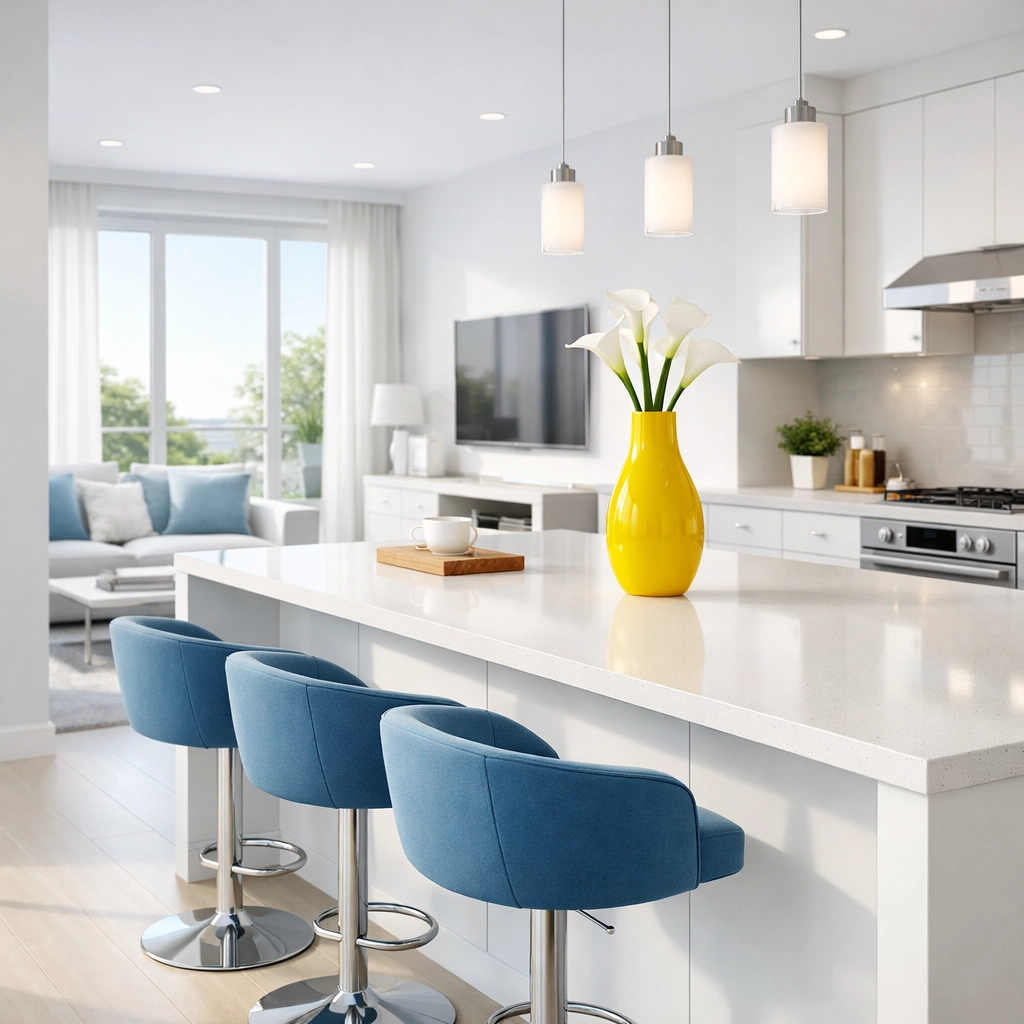 Spotless modern apartment in Boxborough featuring professional apartment cleaning and organized living space.