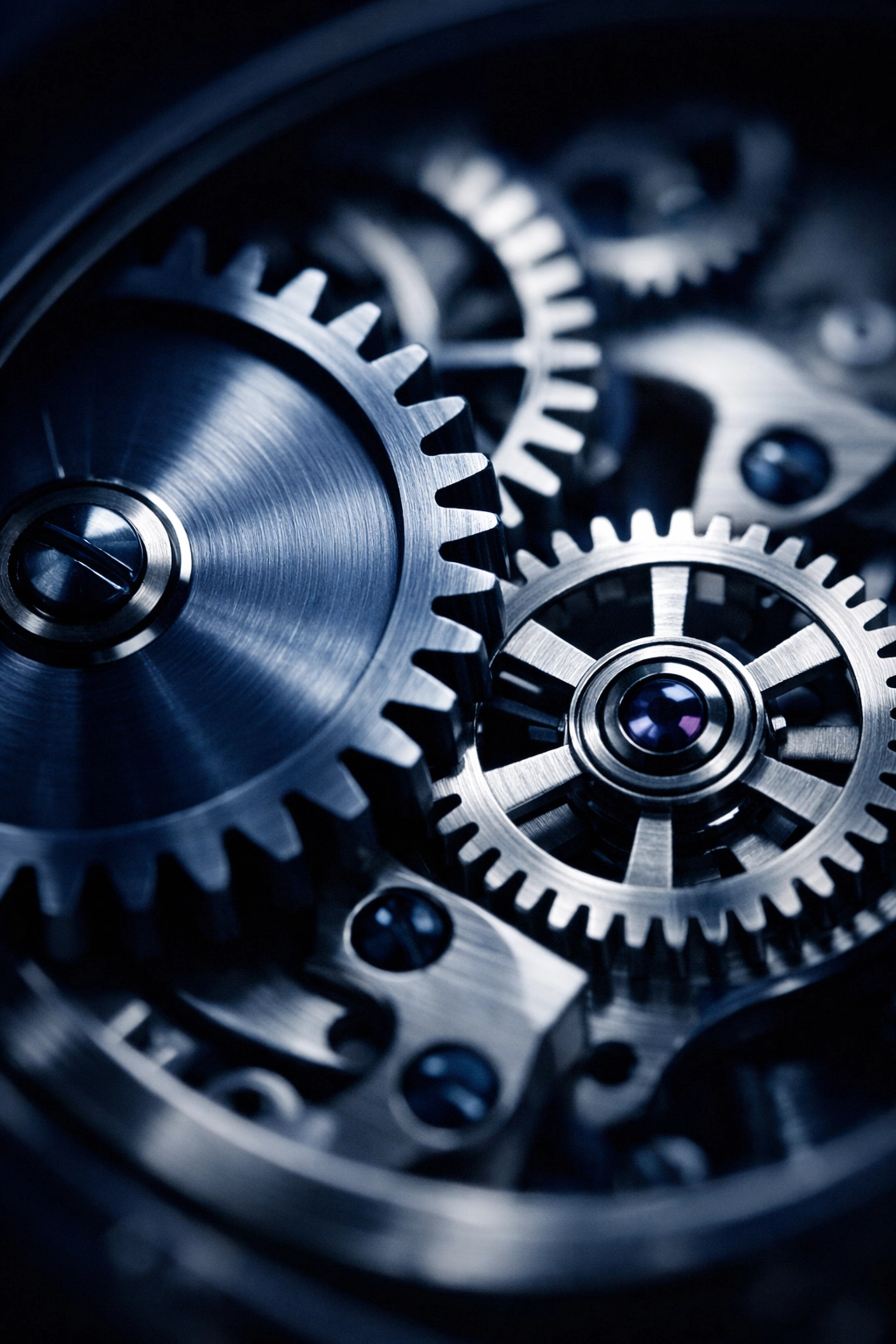 Precise clock gears in blue tones illustrating timely quarterly estimated tax payments and payroll compliance.